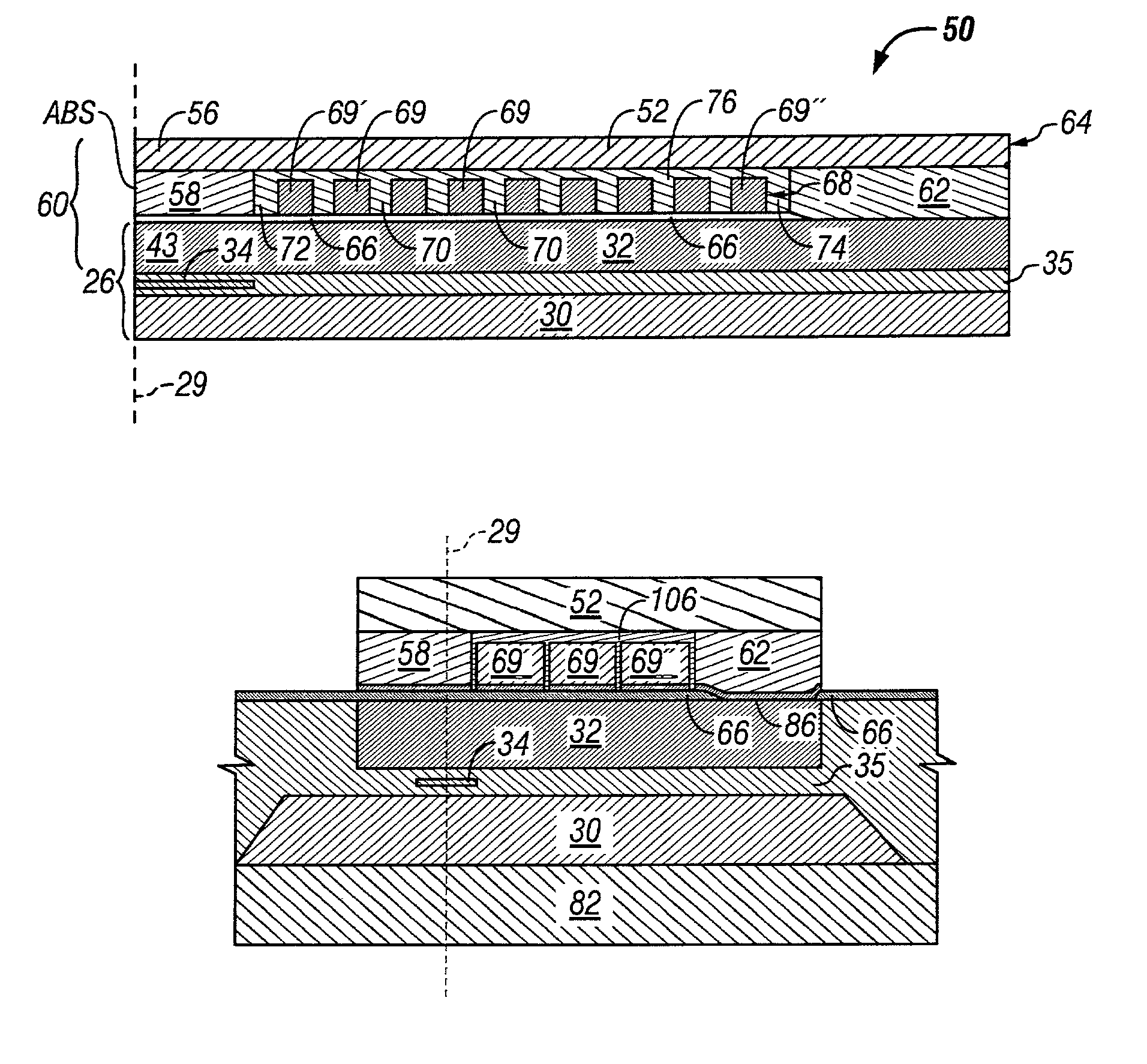 Compact MR write structure