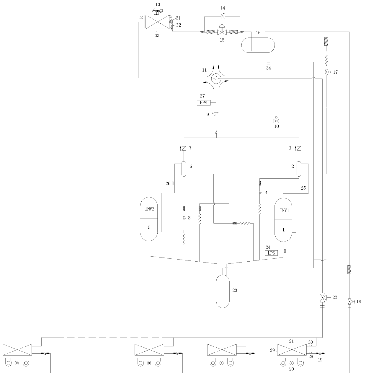 Intelligent defrosting control method for parallel multiple on-line unit with multiple compressors