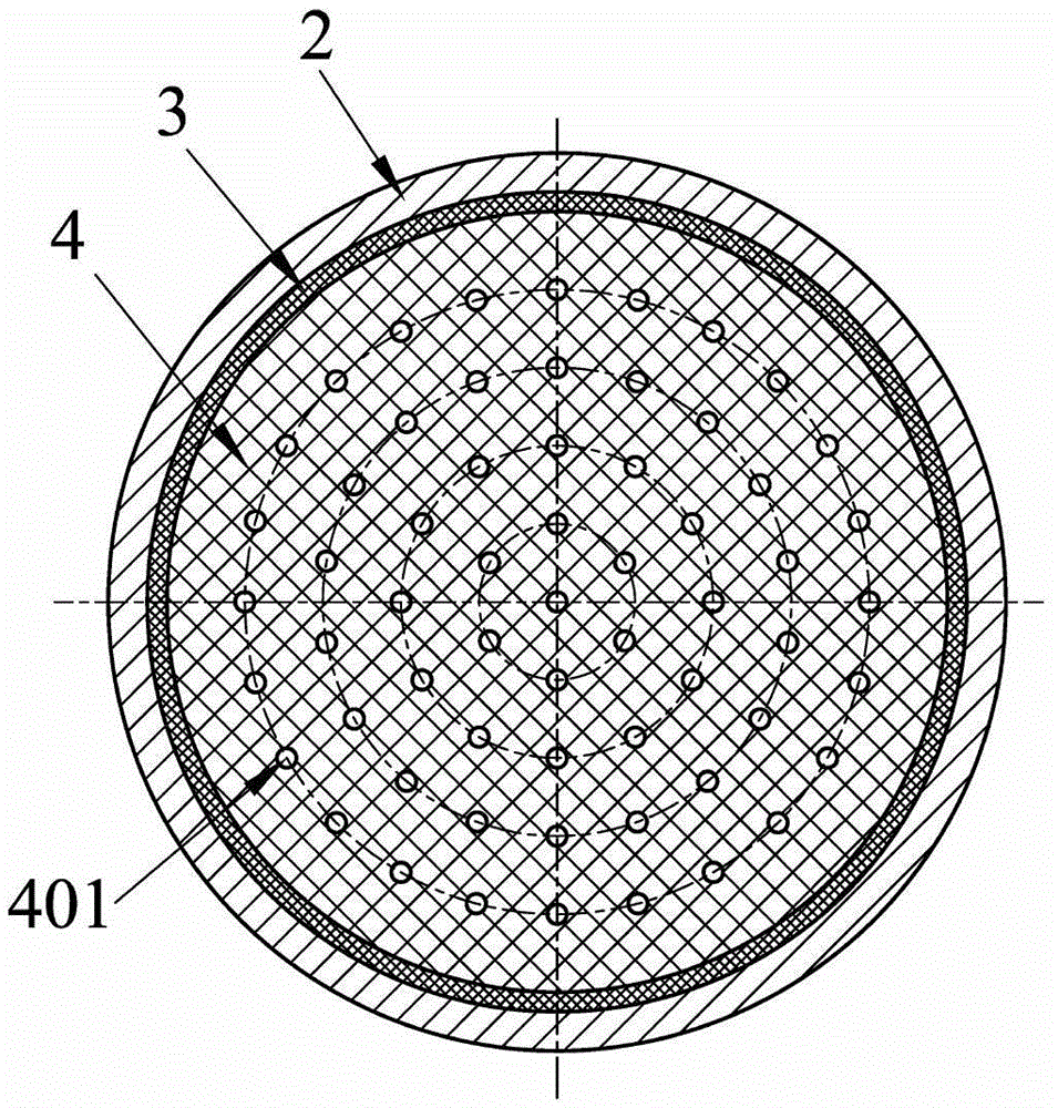 A structure of an axial injection end-firing solid-liquid rocket motor