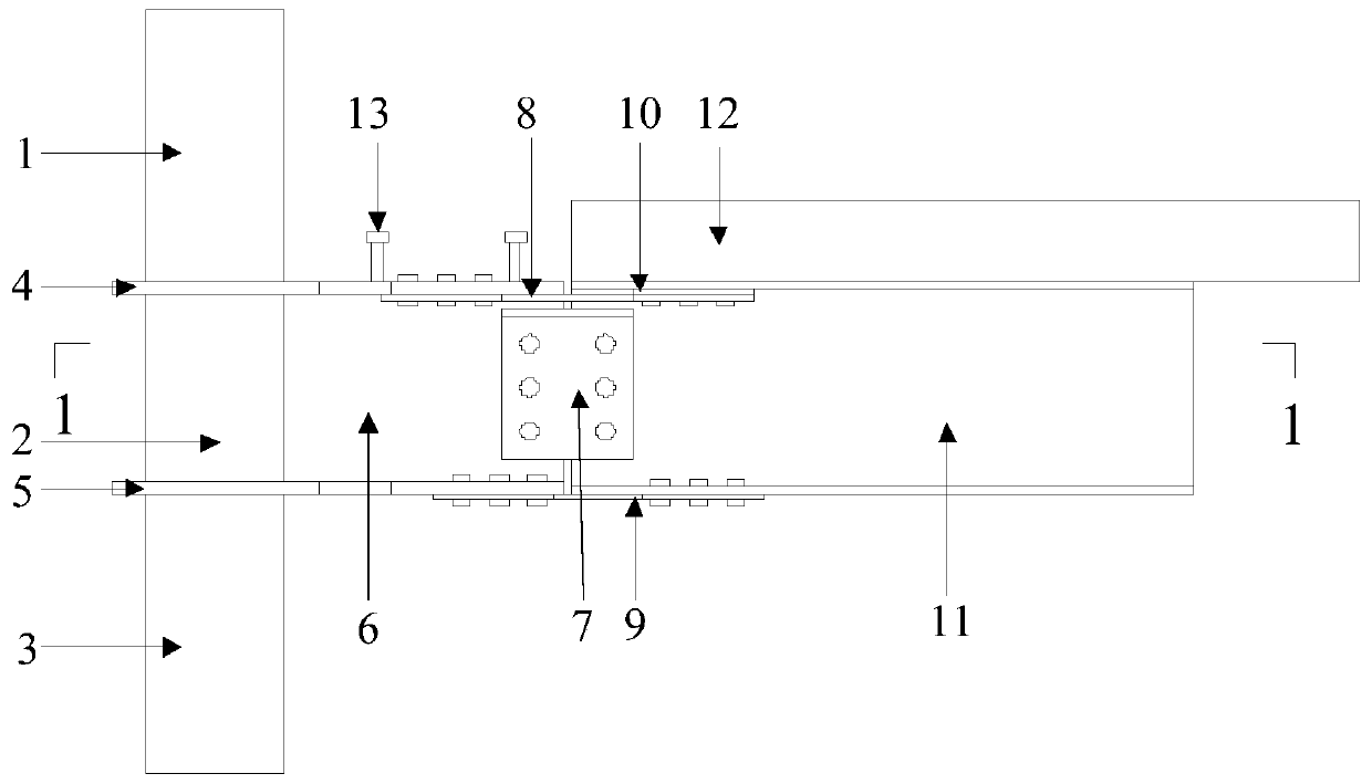 Fabricated type anti-buckling inversed L-shaped web shear piece combined joint connecting device capable of recovering functions