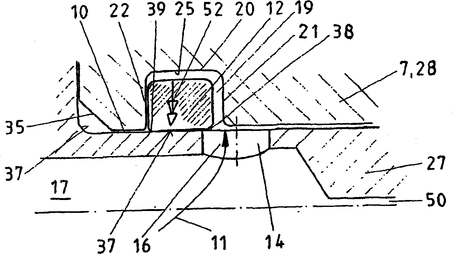 Pressure limiting valve with a hydraulic seal ring