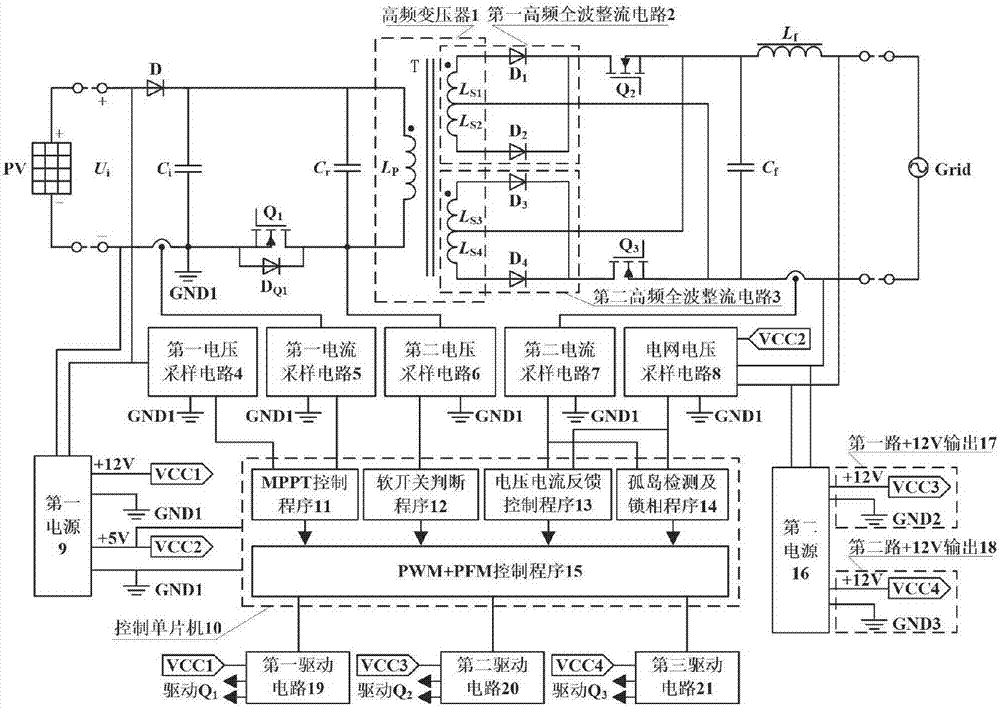 Single-stage photovoltaic grid-connected micro inverter and control method thereof