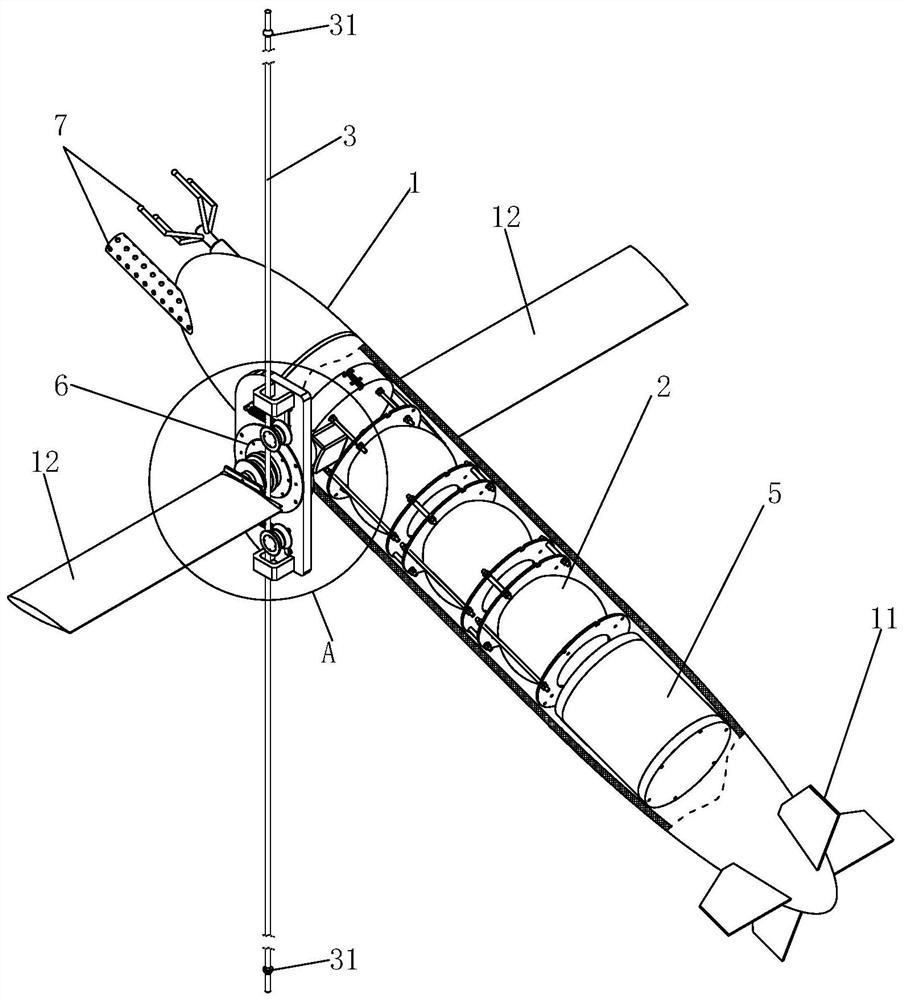 Tethered underwater lifting platform