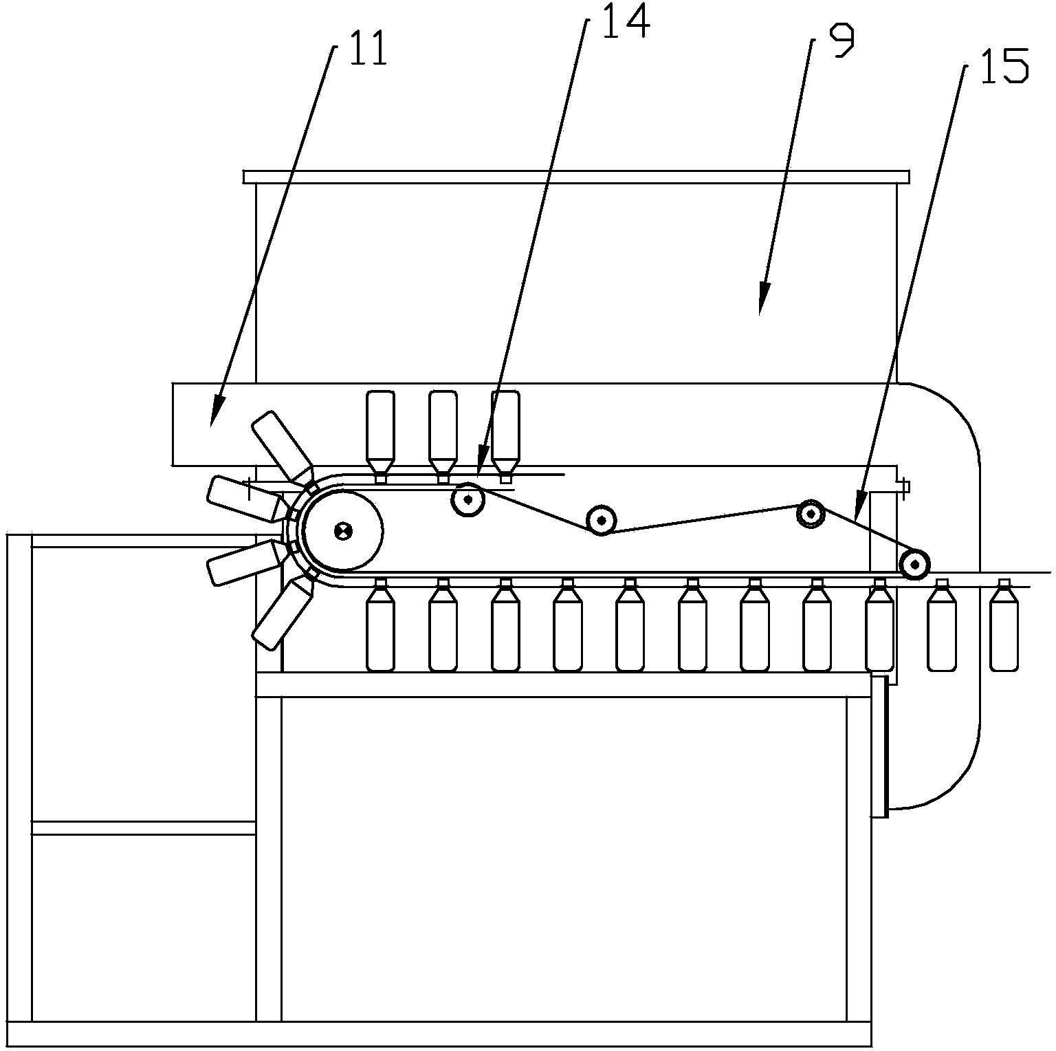 Bottle arranging machine