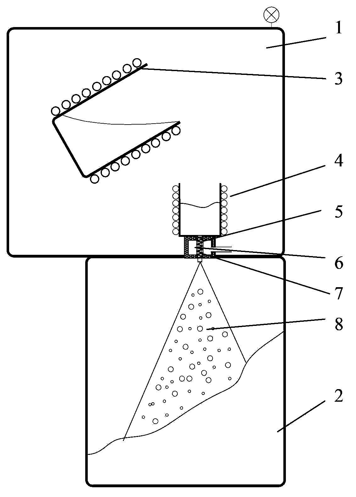 Metal powder atomization device and method for the device to prepare FeCoTaZr alloy powder