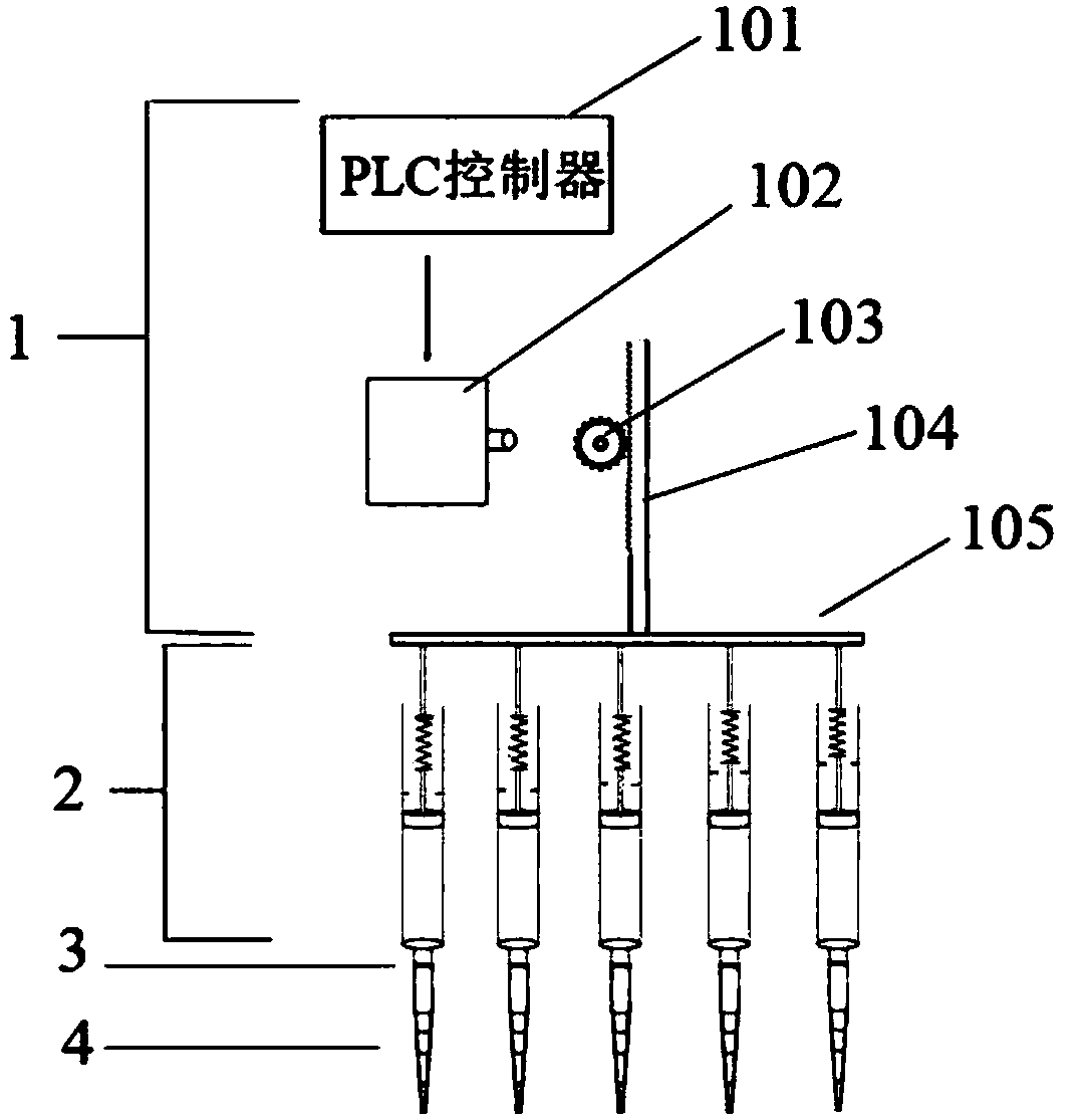 Automatic quantitative gradient sample adding type multichannel pipettor piston assembly