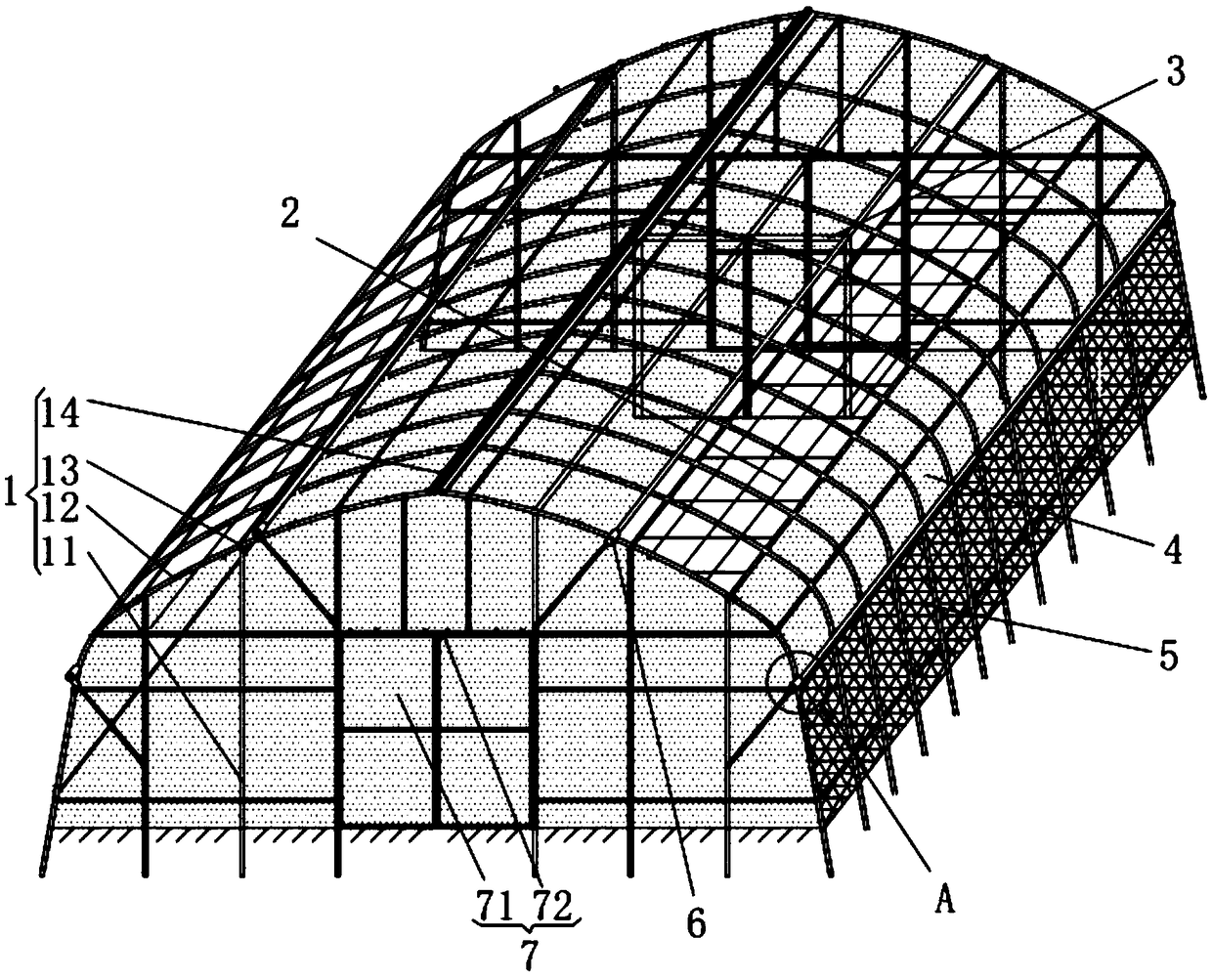 Top-opening type multifunctional ecological greenhouse