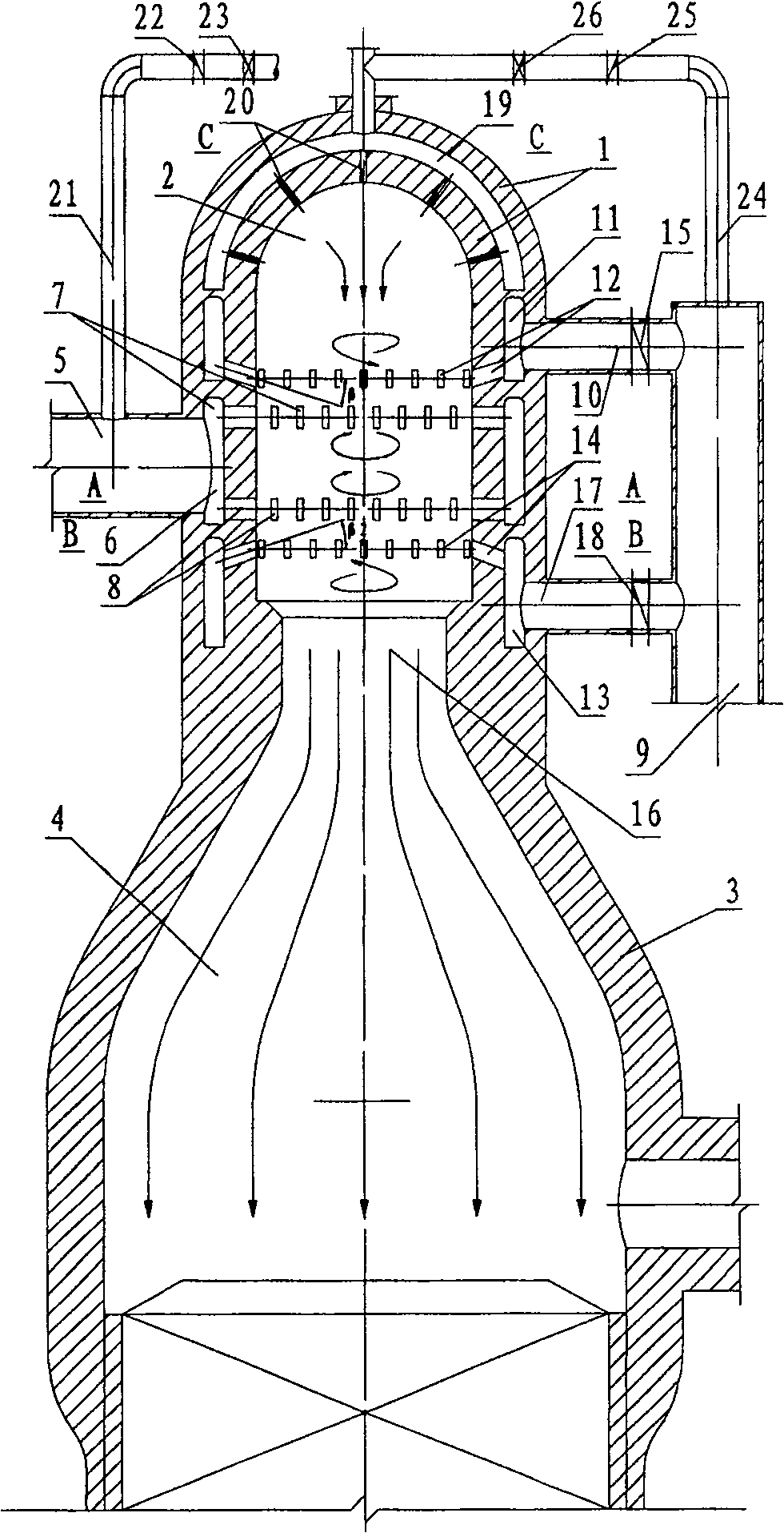 Flame length controllable high-efficient burner