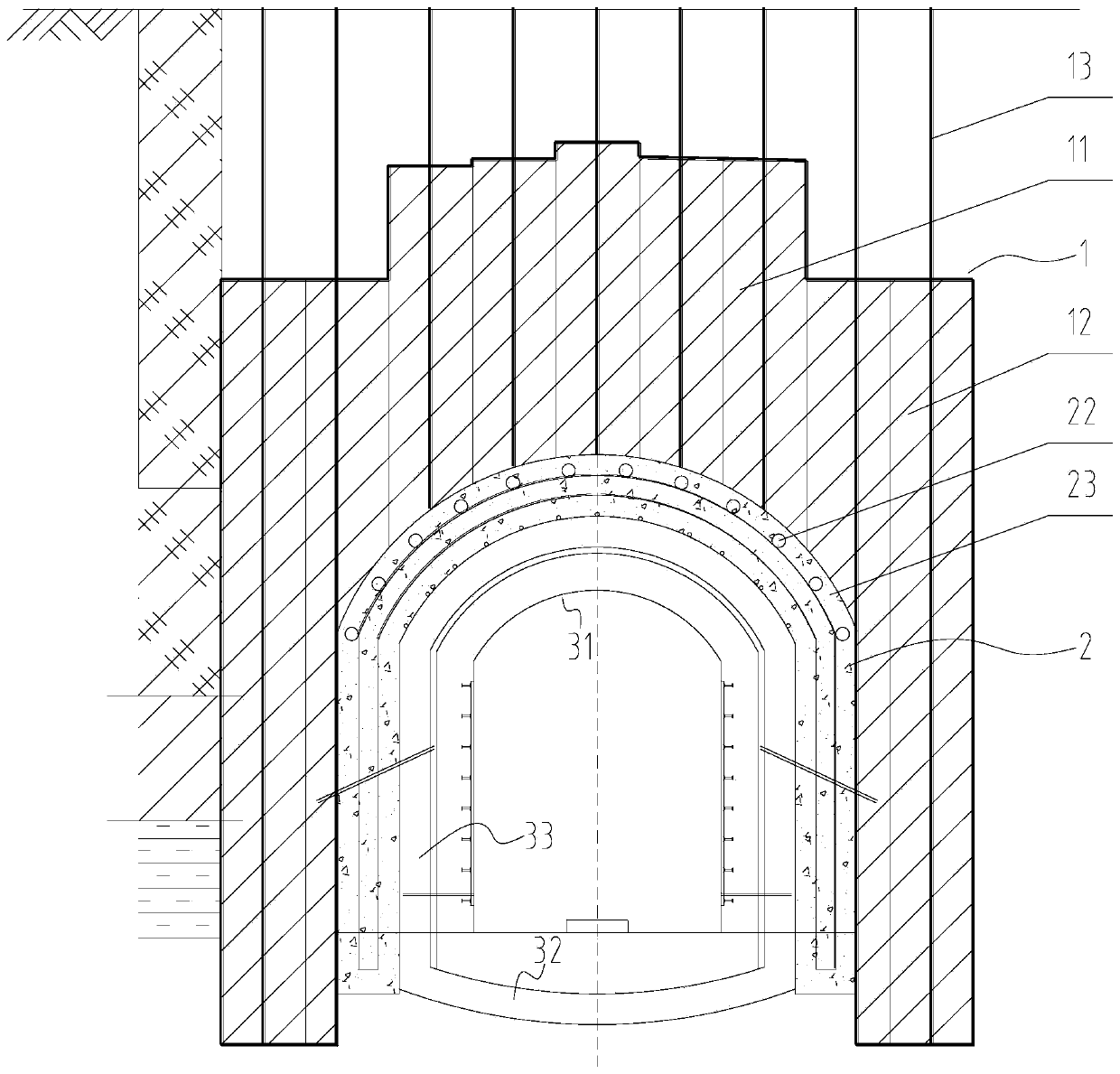 Advanced support structure for shallow buried and dark excavated tunnel in water-rich miscellaneous fill area and construction method