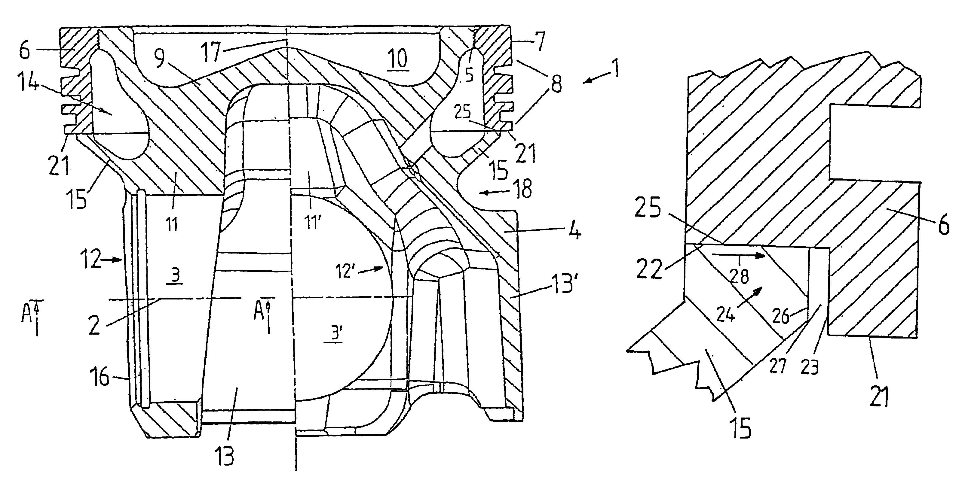 Piston for an internal combustion engine