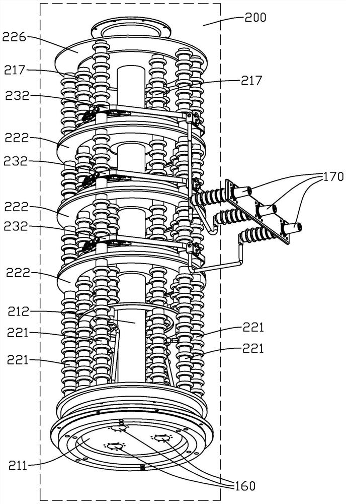 Middle-high voltage rotary transmission conductive gas insulation device