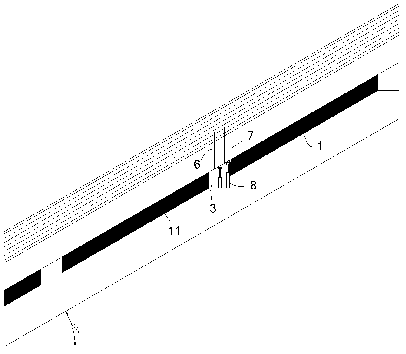 Steep-coal-seam long wall face non-pillar coal mining method