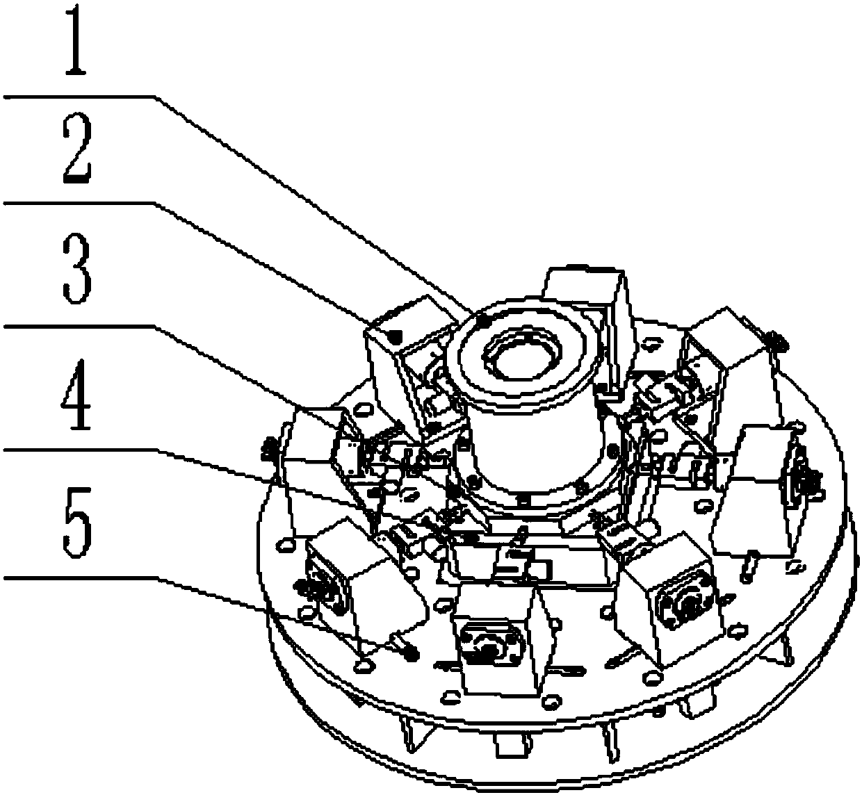 High thrust vector vertical type test device structure