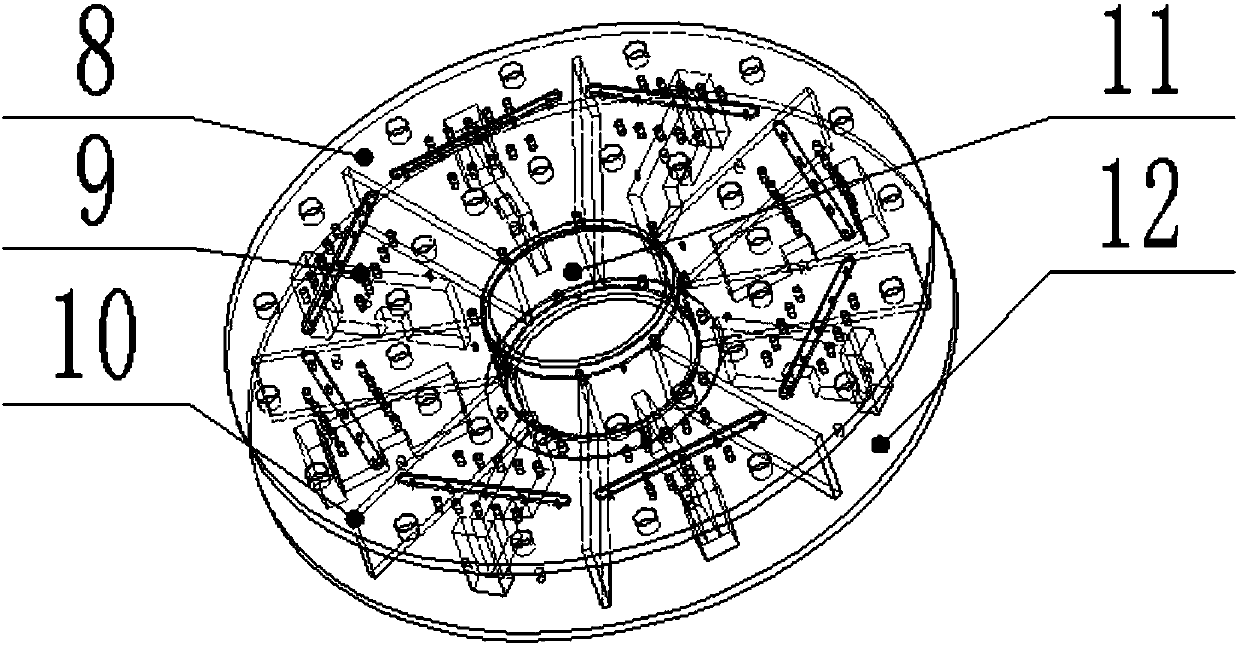 High thrust vector vertical type test device structure