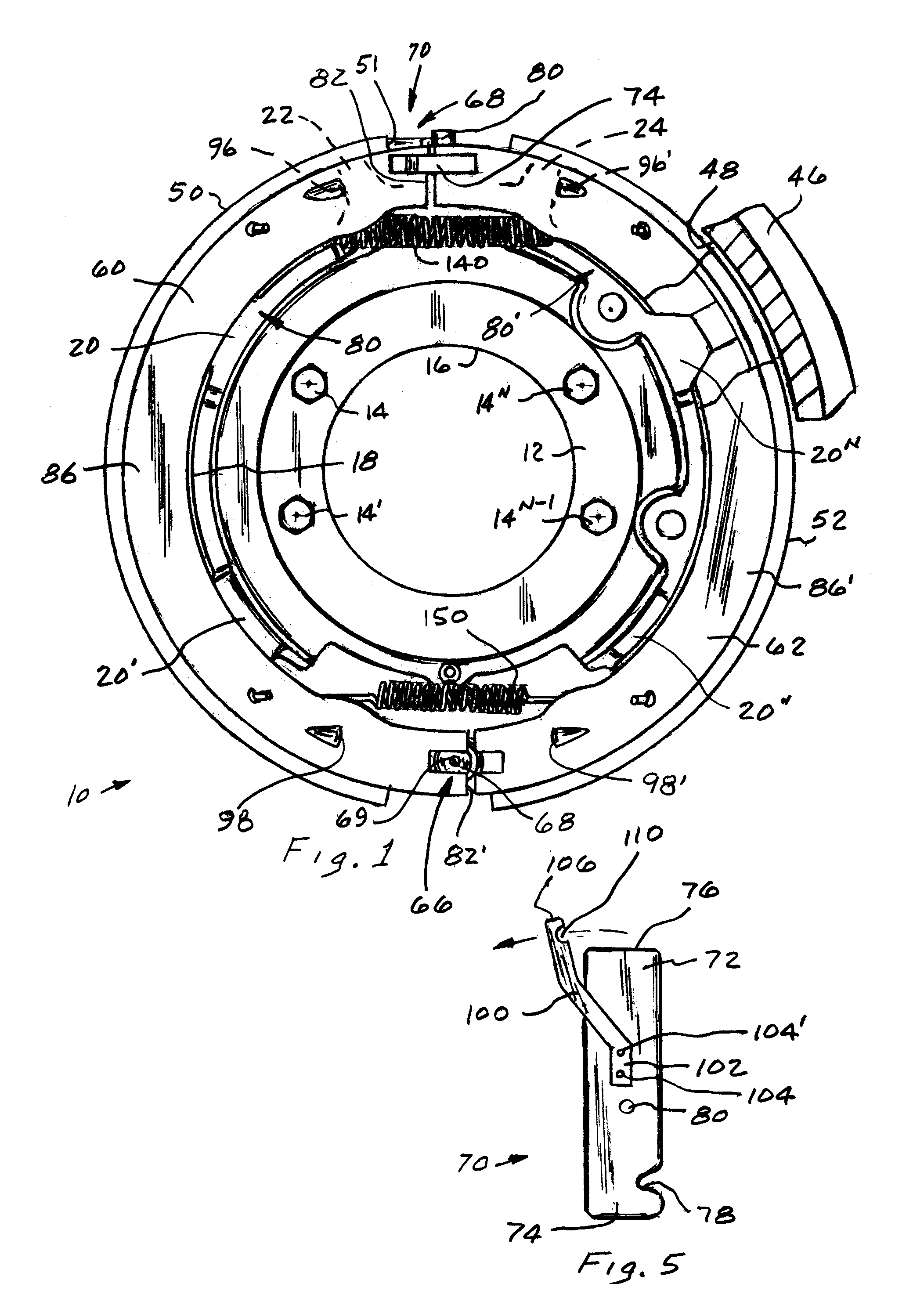 Reaction lever for a parking brake