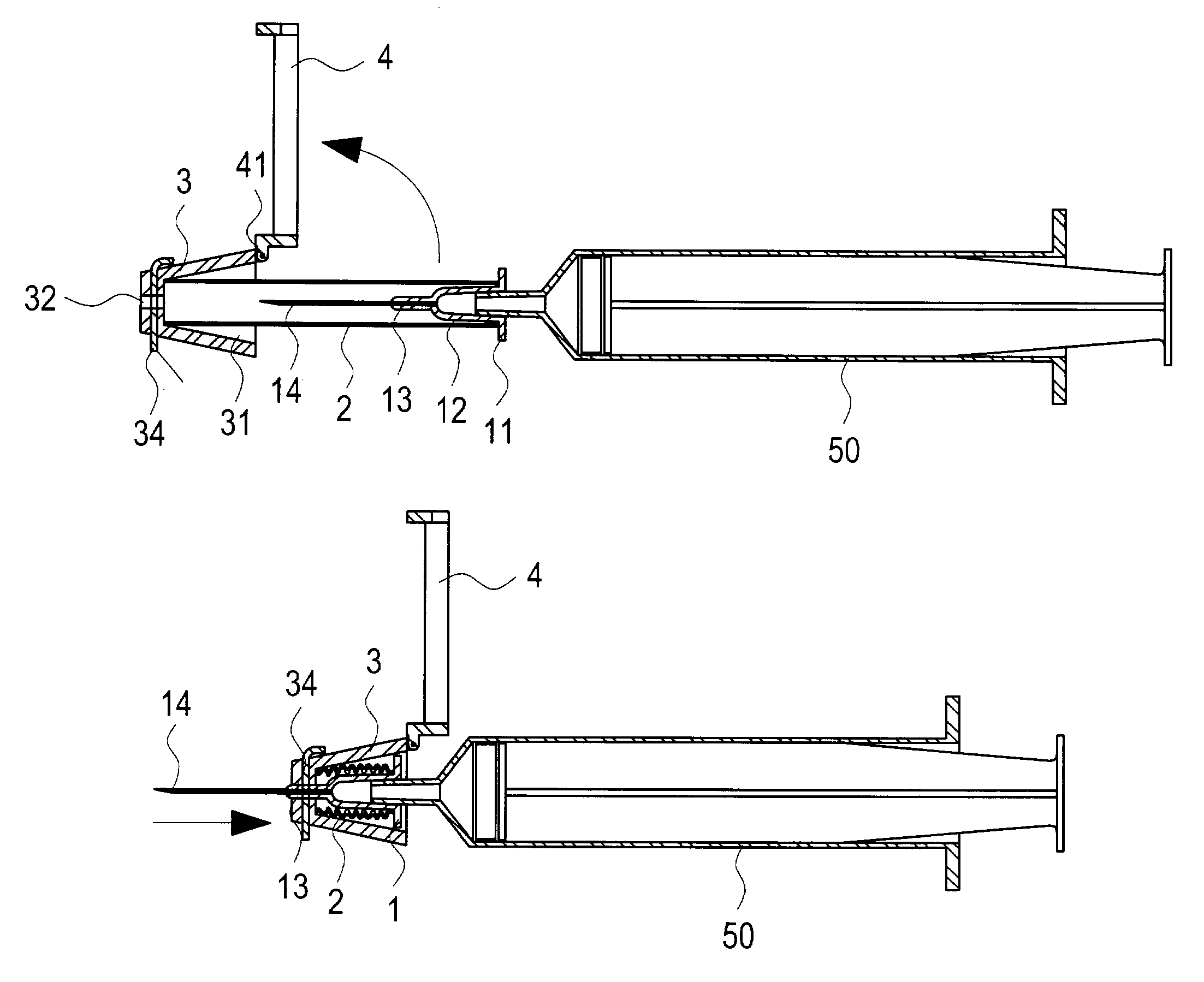 Safety syringe needle