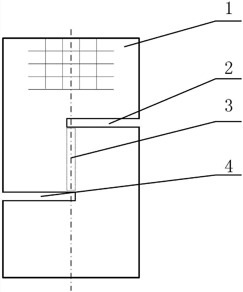 Sample for testing high-temperature shearing intensity of composite material and method thereof