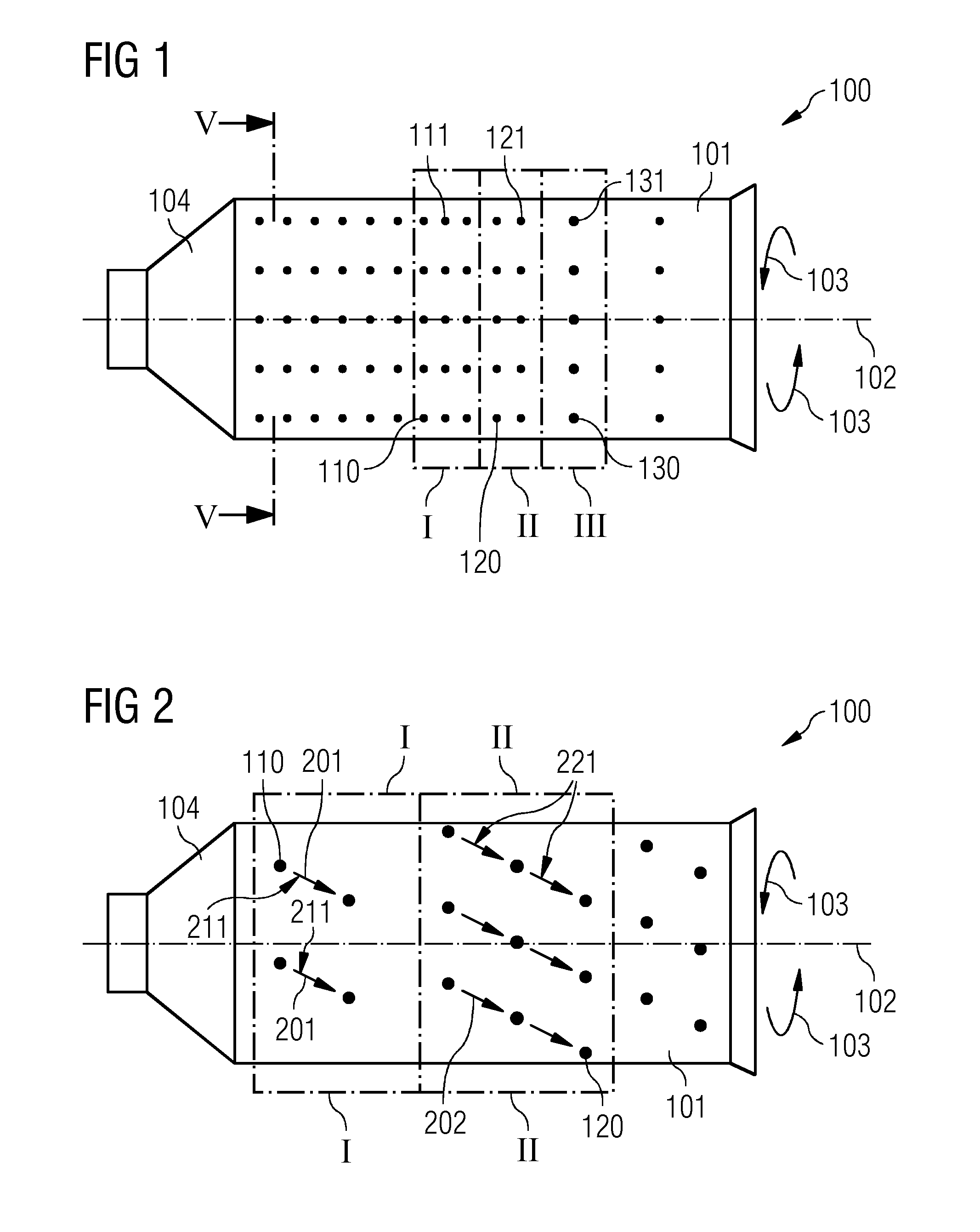 Hole arrangement of liners of a combustion chamber of a gas turbine engine with low combustion dynamics and emissions