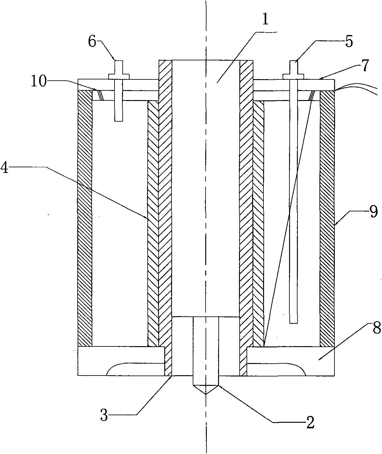 Electromagnetic stirring submerged arc overlaying welding device