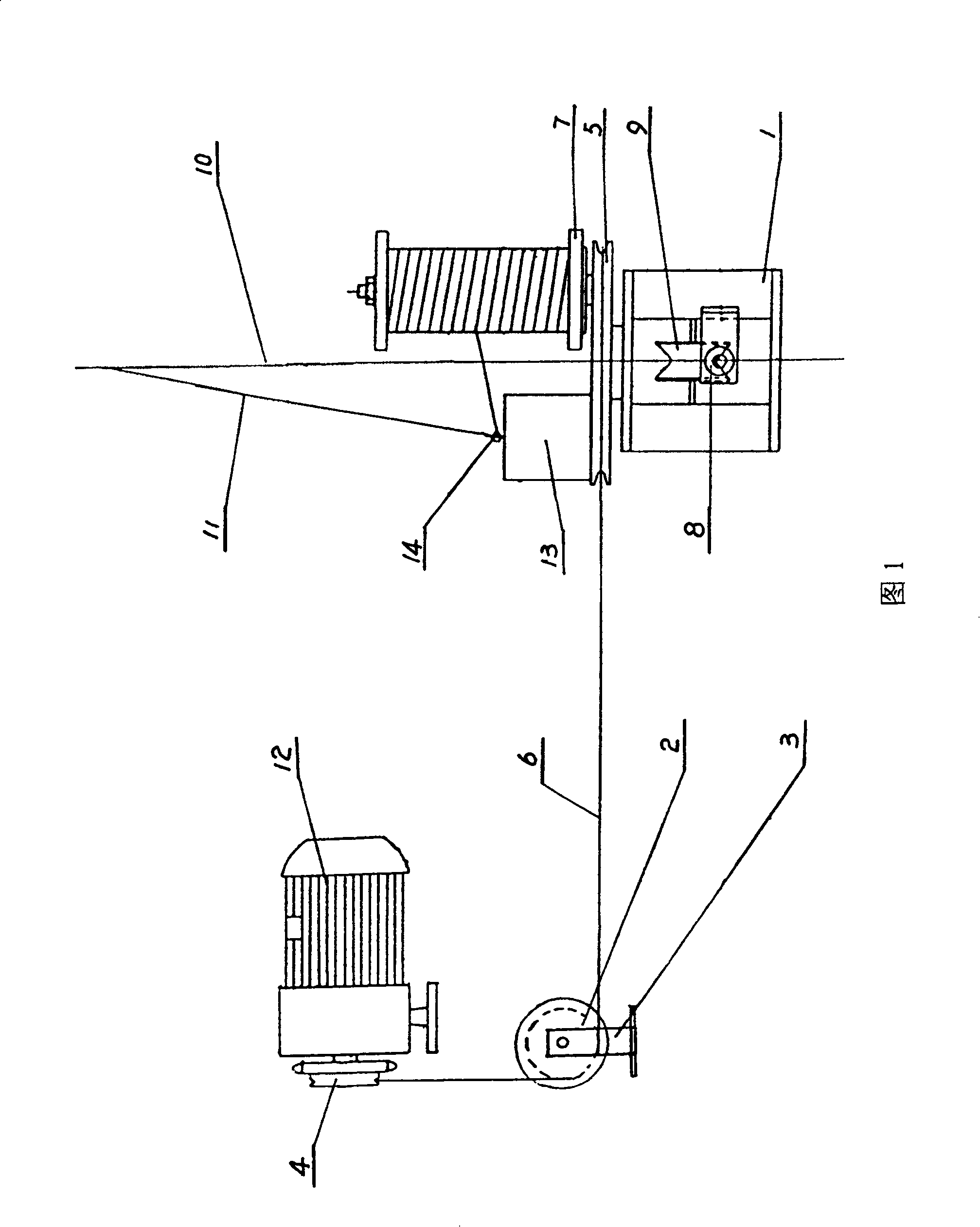 Method for placing ground wire in producing cable and device thereof