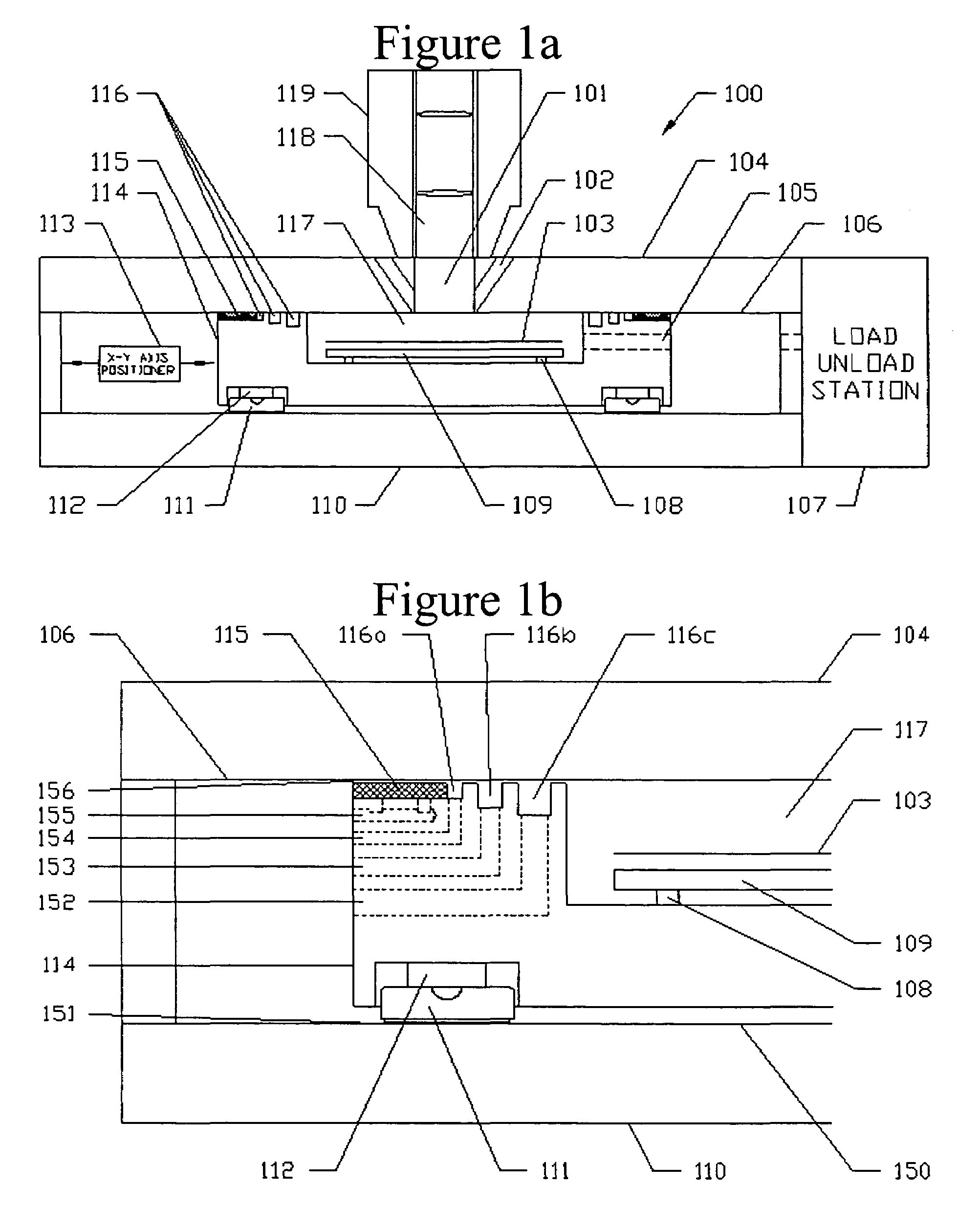 Moving vacuum chamber stage with air bearing and differentially pumped grooves