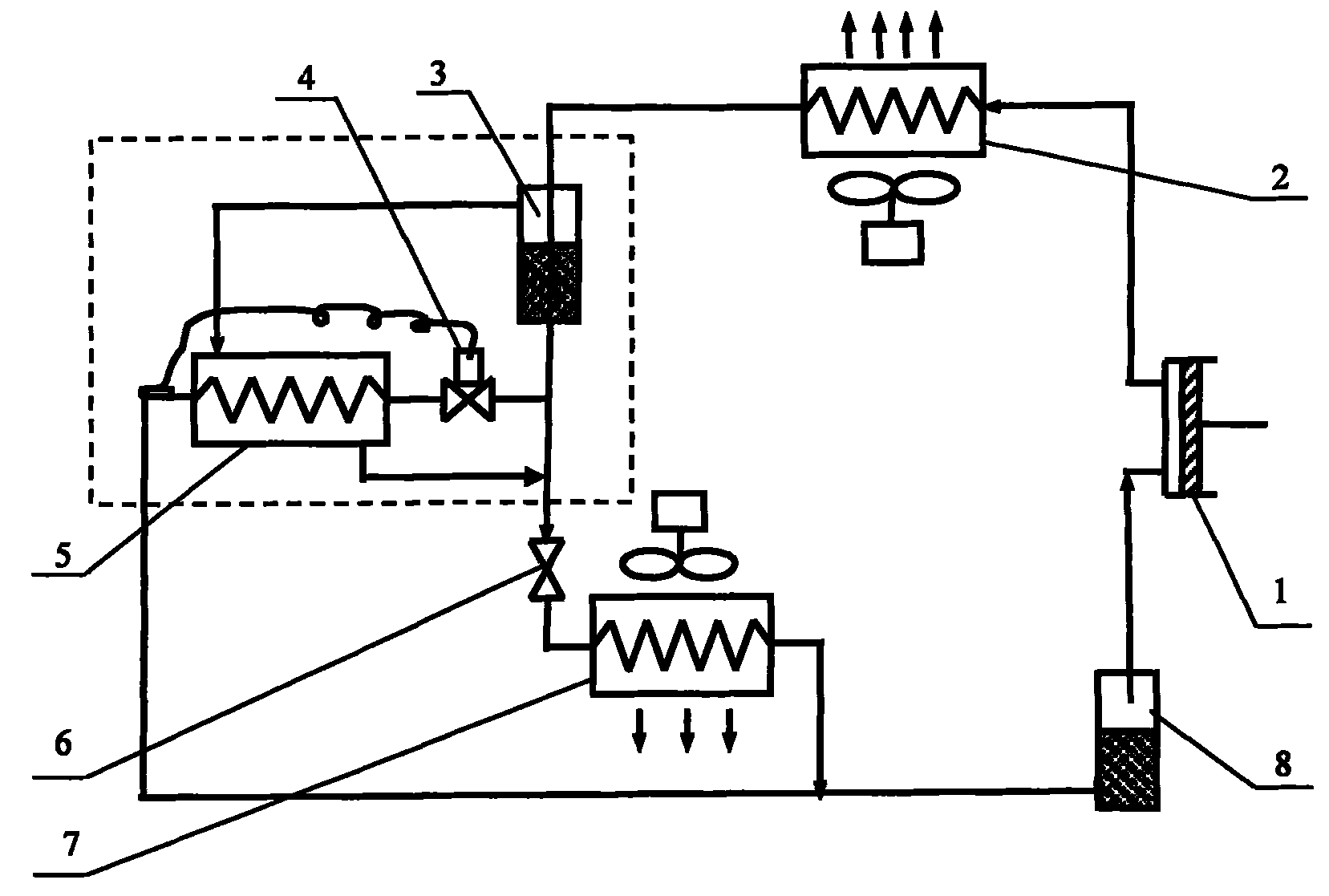 Ultra-high temperature air conditioner cooling cycle system