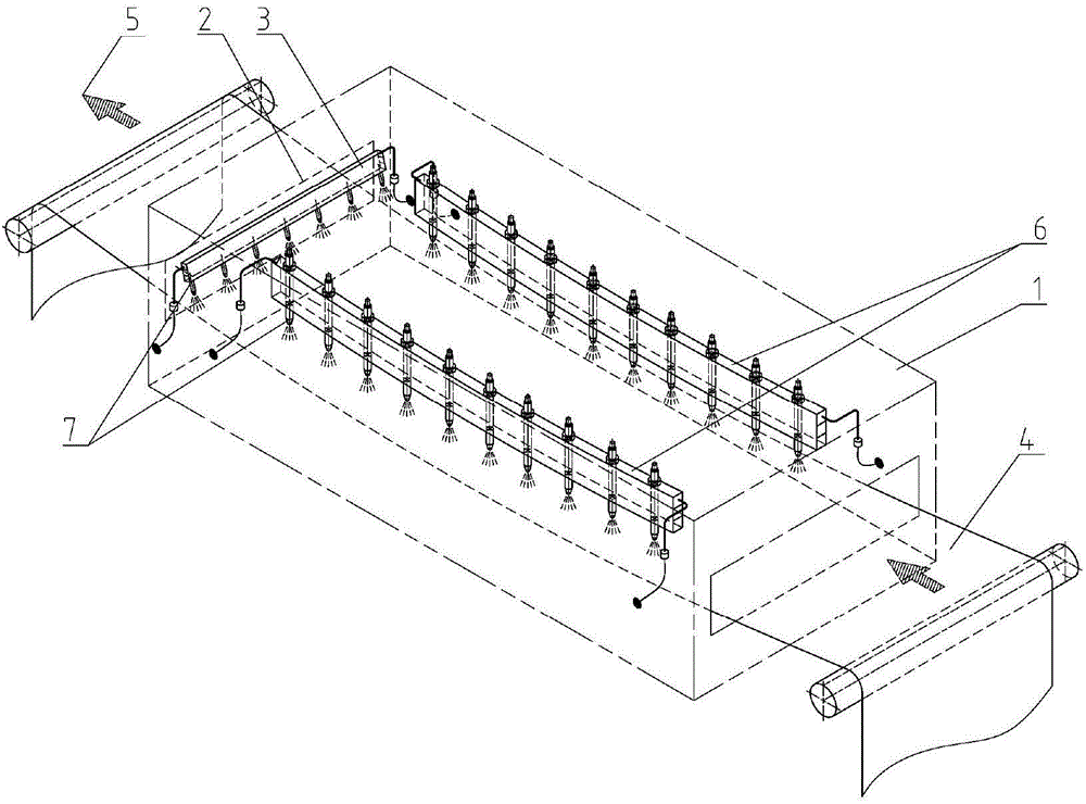 Powder covering and sweeping device during electrostatic powder spraying