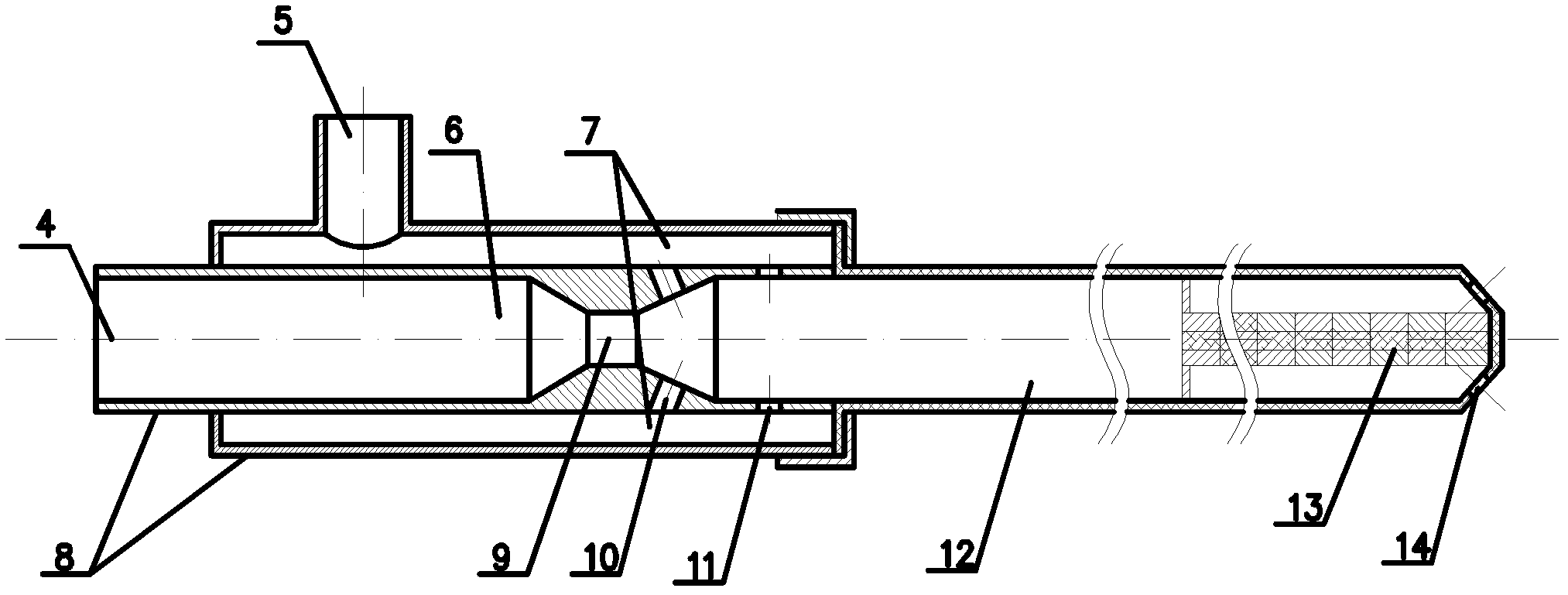 Inside-mixing type reducing agent atomizing spray gun for SNCR (Selective Non-Catalytic Reduction) denitration process