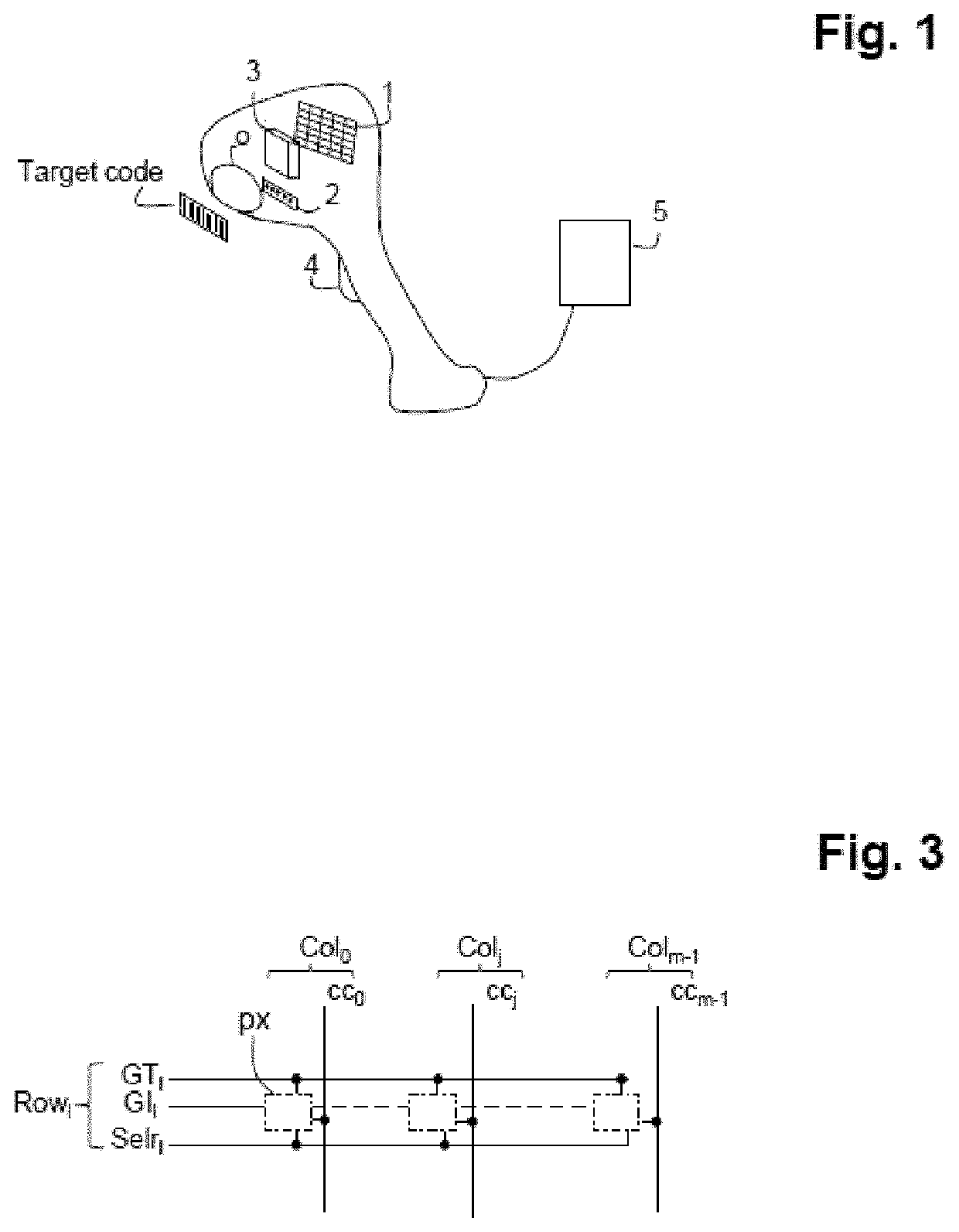 Method of image acquisition by an image sensor of CMOS type for the recognition of optically readable code