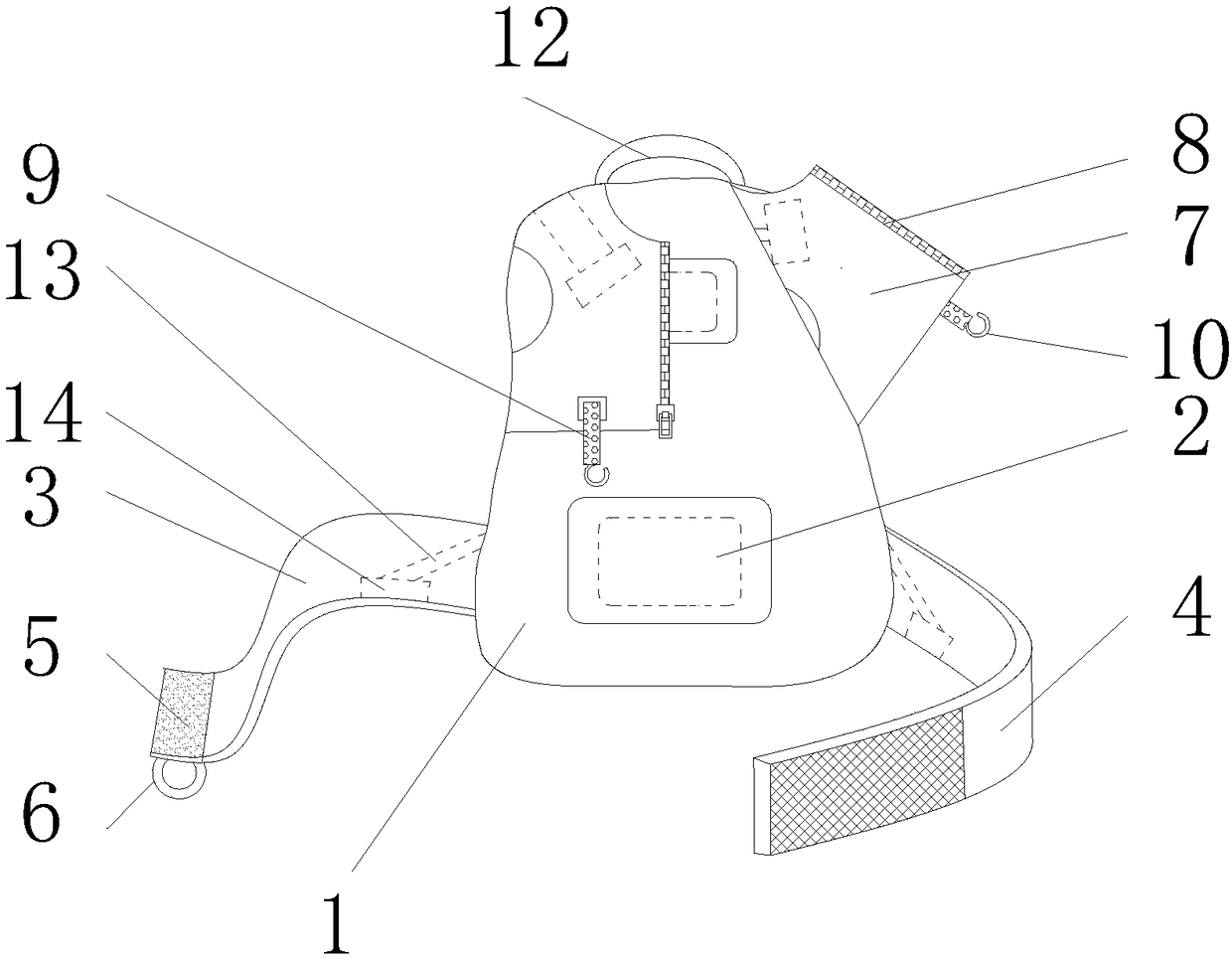 An orthopedic backpack for preventing strangulation injury