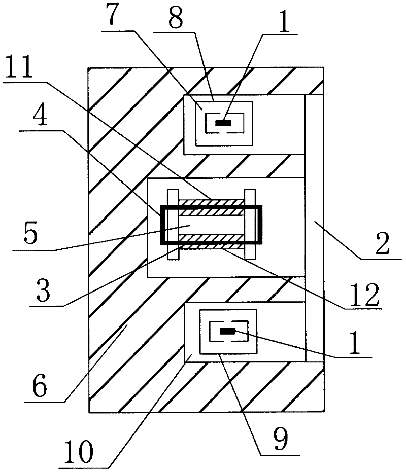 Fluxgate sensor with three components on same point