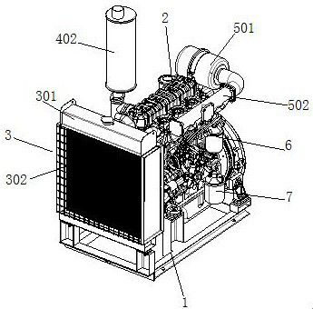 Diesel engine with heat dissipation system