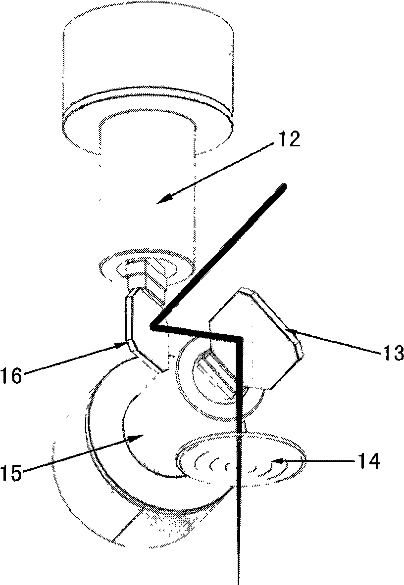 Three-lens vertical light-incident medical and beautifying scanning vibrating mirror assembly