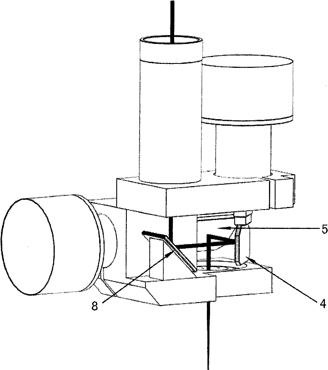 Three-lens vertical light-incident medical and beautifying scanning vibrating mirror assembly