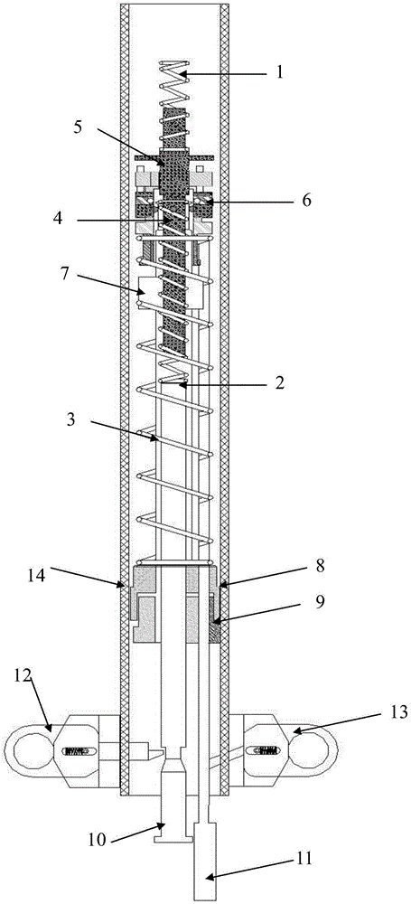 Spring power self-locking device of arc extinction switch