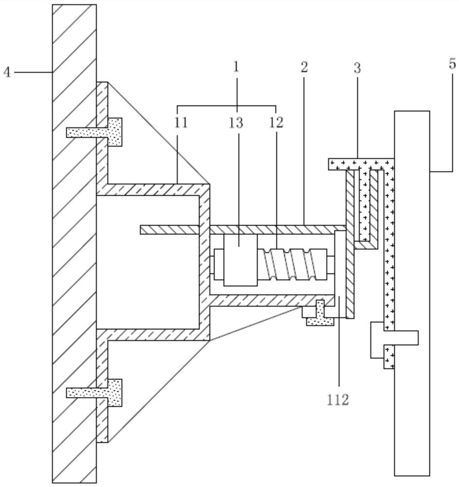 Adjustable dry hanging structure for large-size vitrified tile on wall surface and installation method