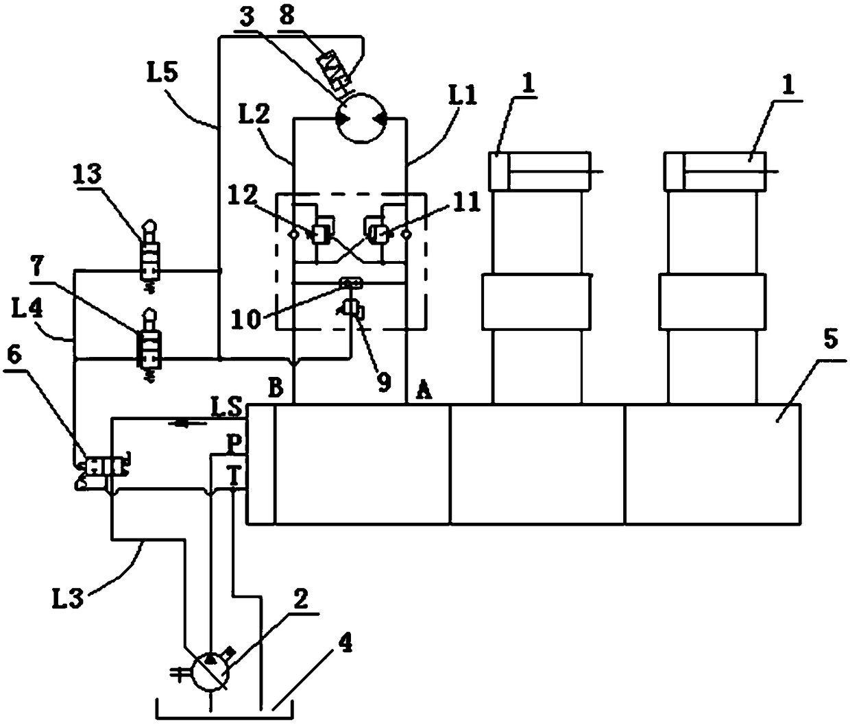 Winch telescopic hydraulic control system and engineering machinery