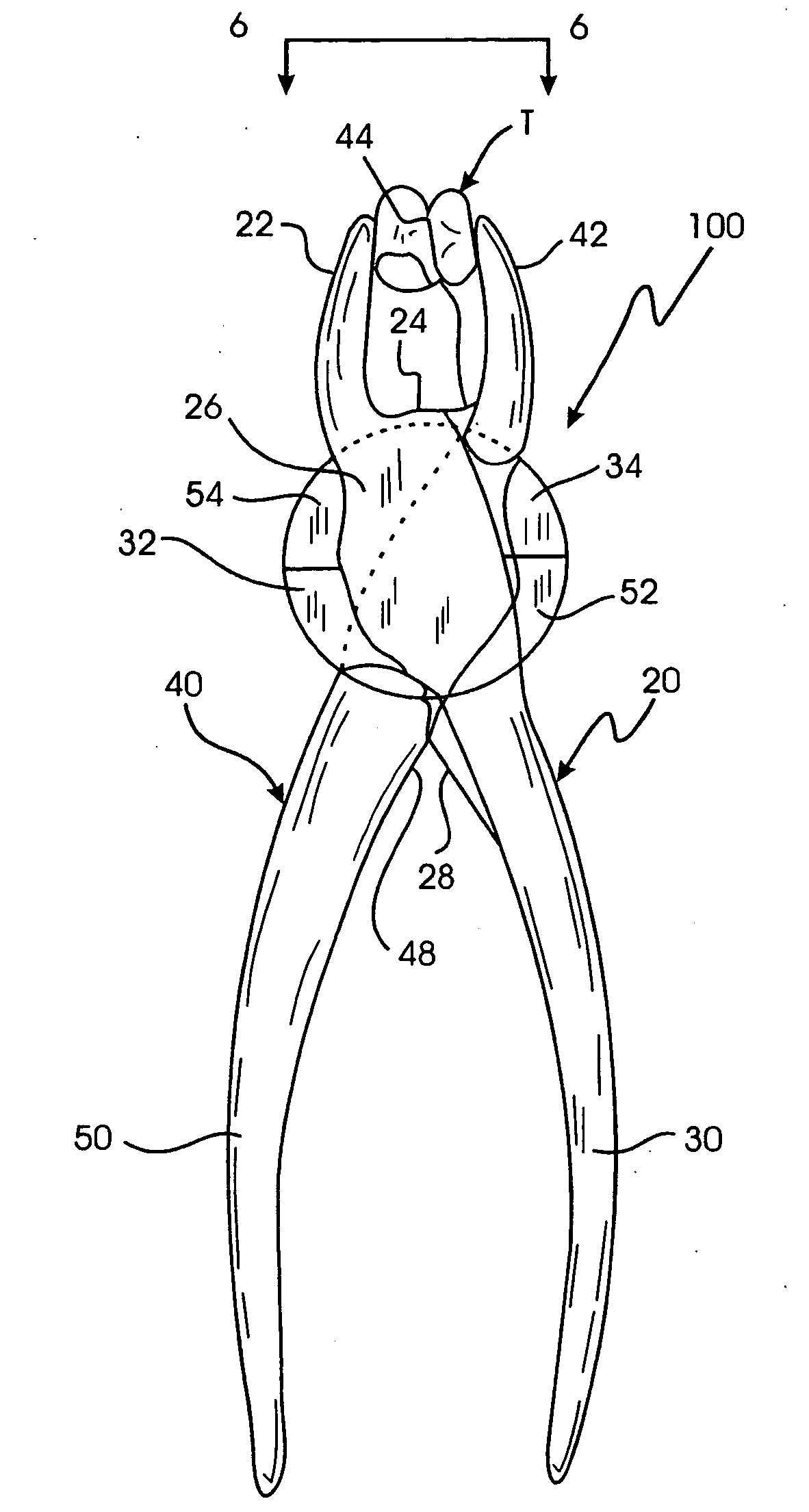 Sterilizable lower mandibular tooth extraction forceps