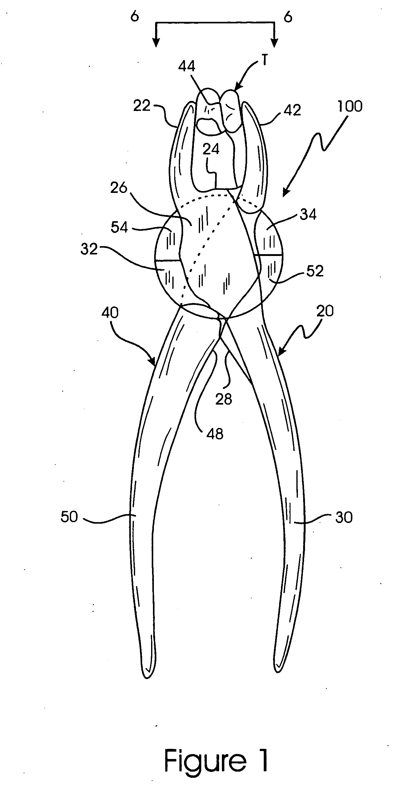 Sterilizable lower mandibular tooth extraction forceps