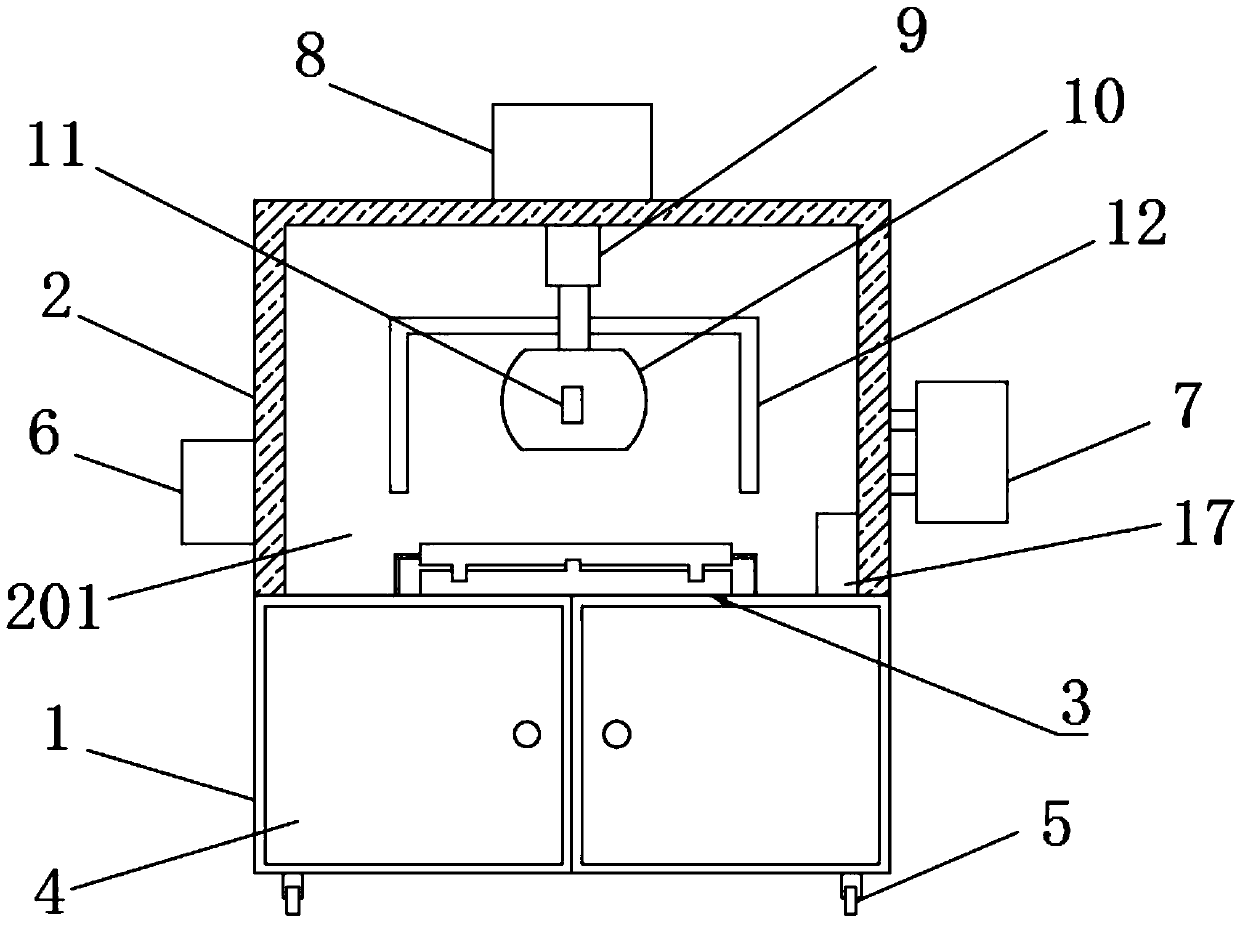 Detection device for airtightness of food packages and detection method