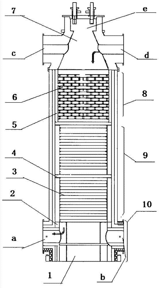 Three-section type overhead combustion chamber carbon black cracking furnace