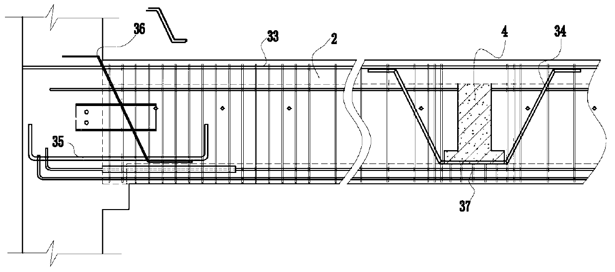 Prestressed reinforced concrete superposed beam having convex-concave superposed surfaces