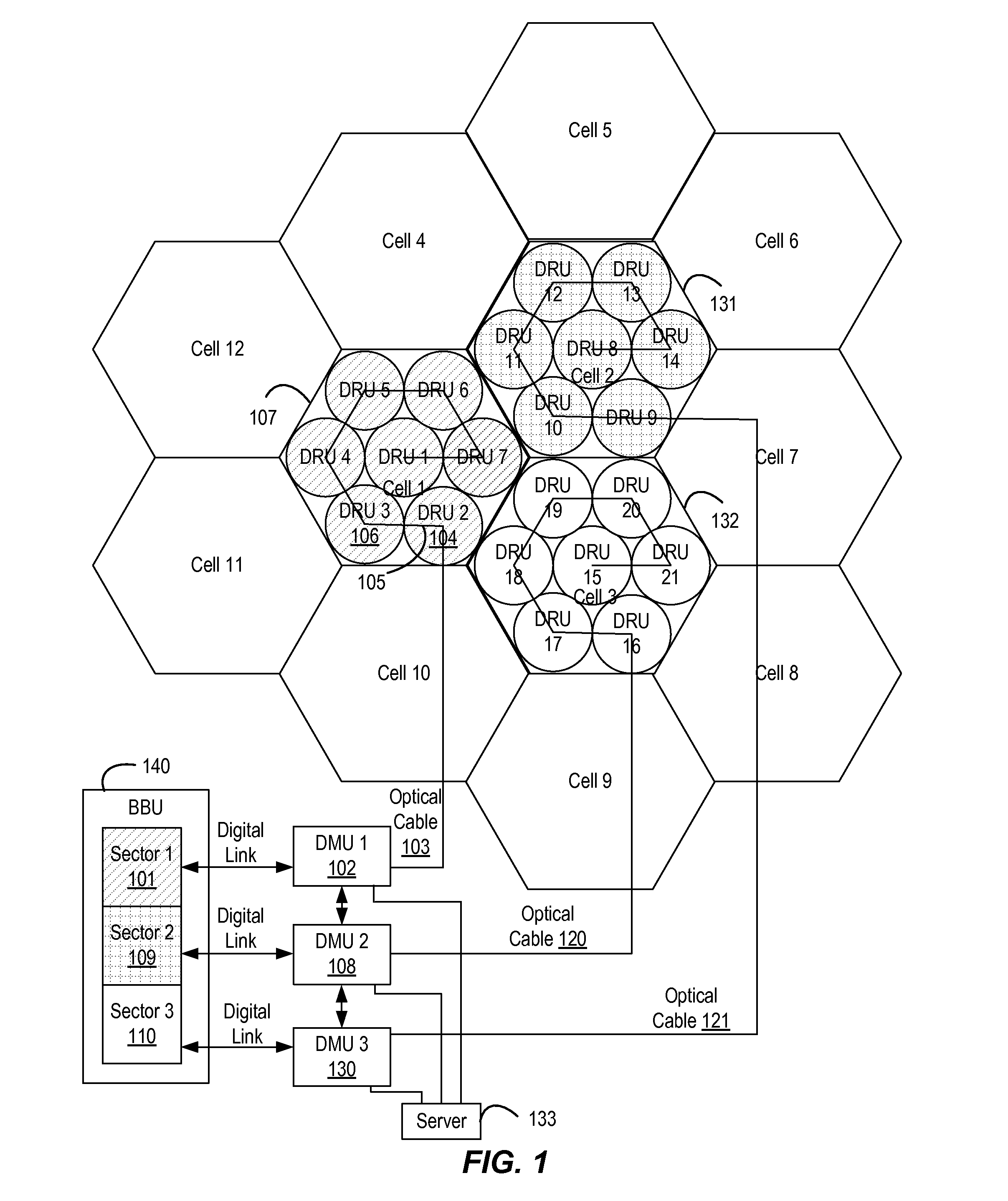 Distributed radio system with remote radio heads