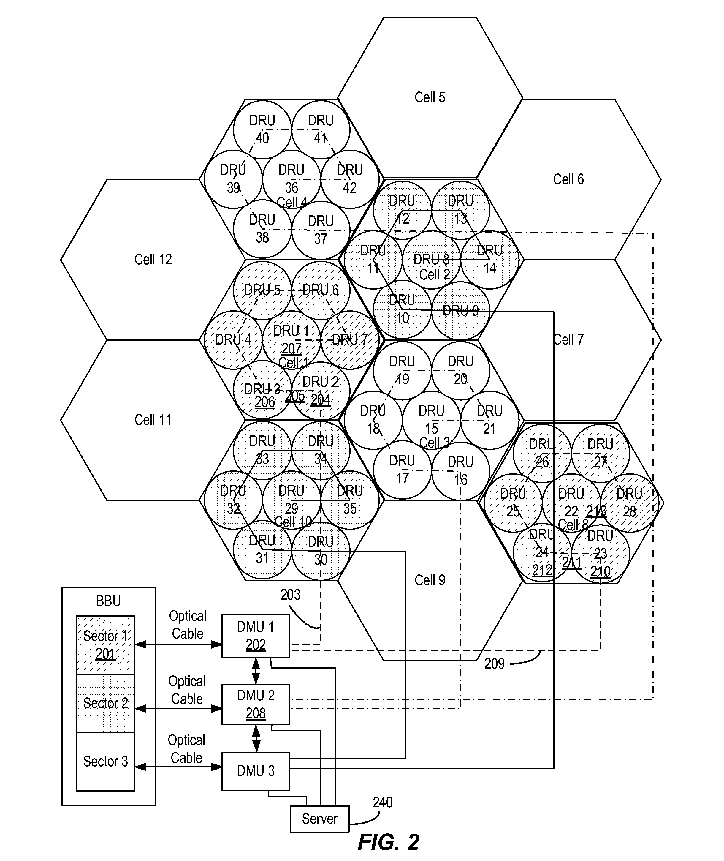 Distributed radio system with remote radio heads