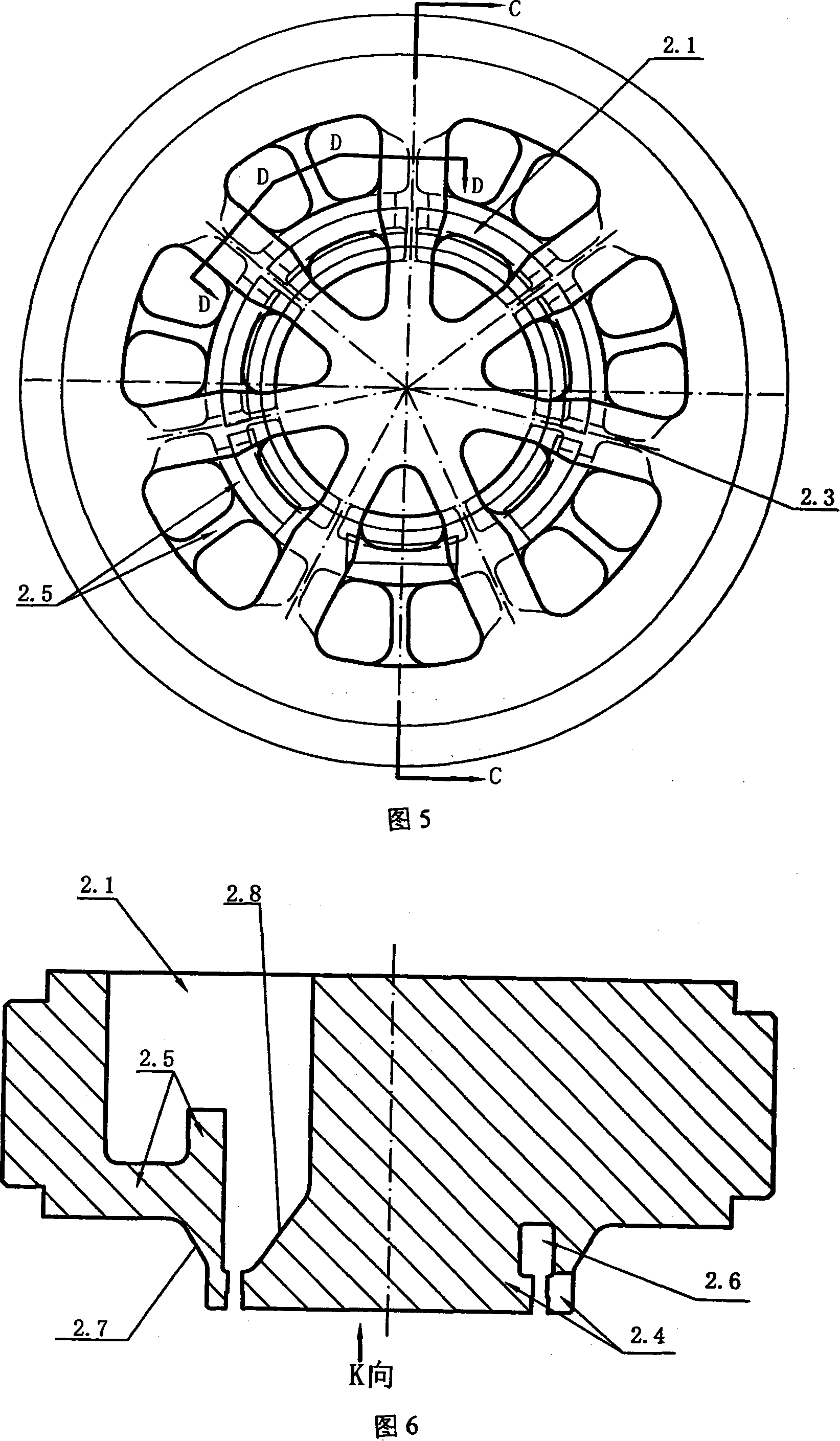 Multi- structure motor enclosure aluminium alloy hot-extrusion die