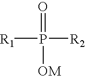 Particulate inorganic solids treated with organophosphinic compounds