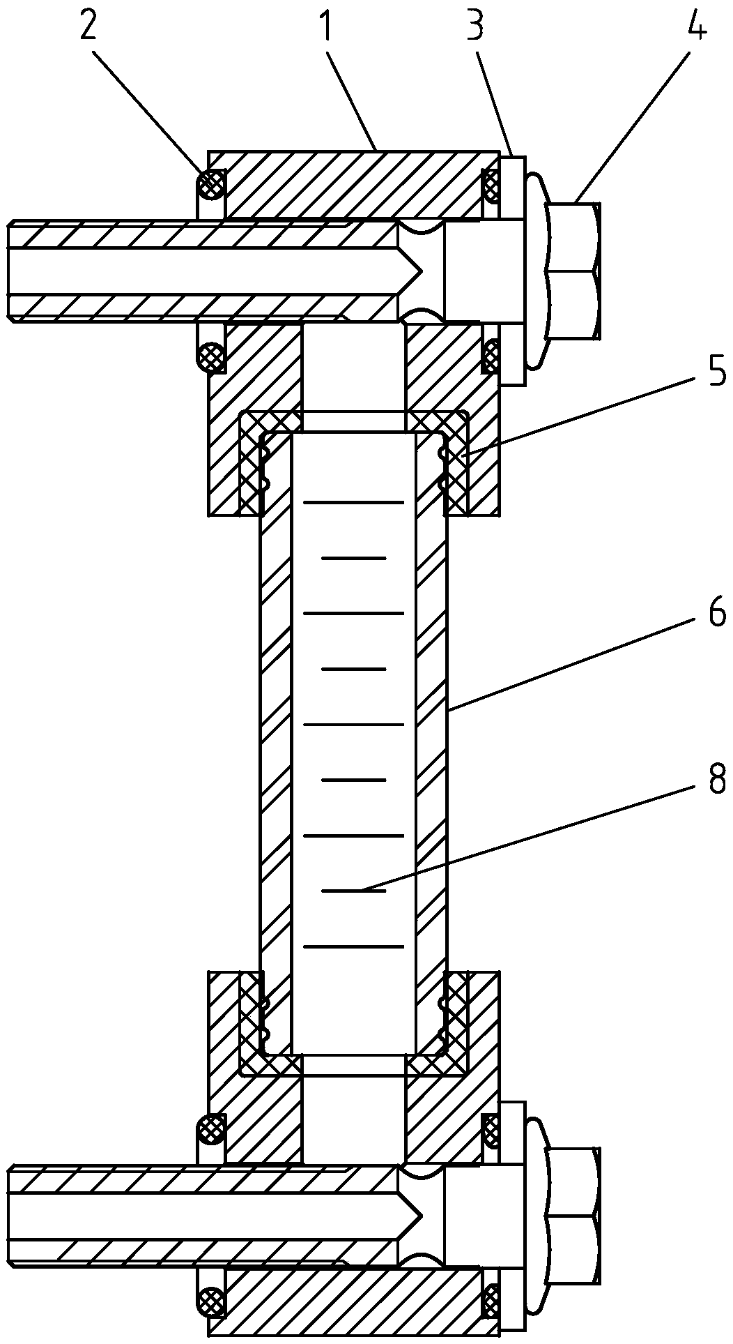 Heat-resistant visual liquid position display device