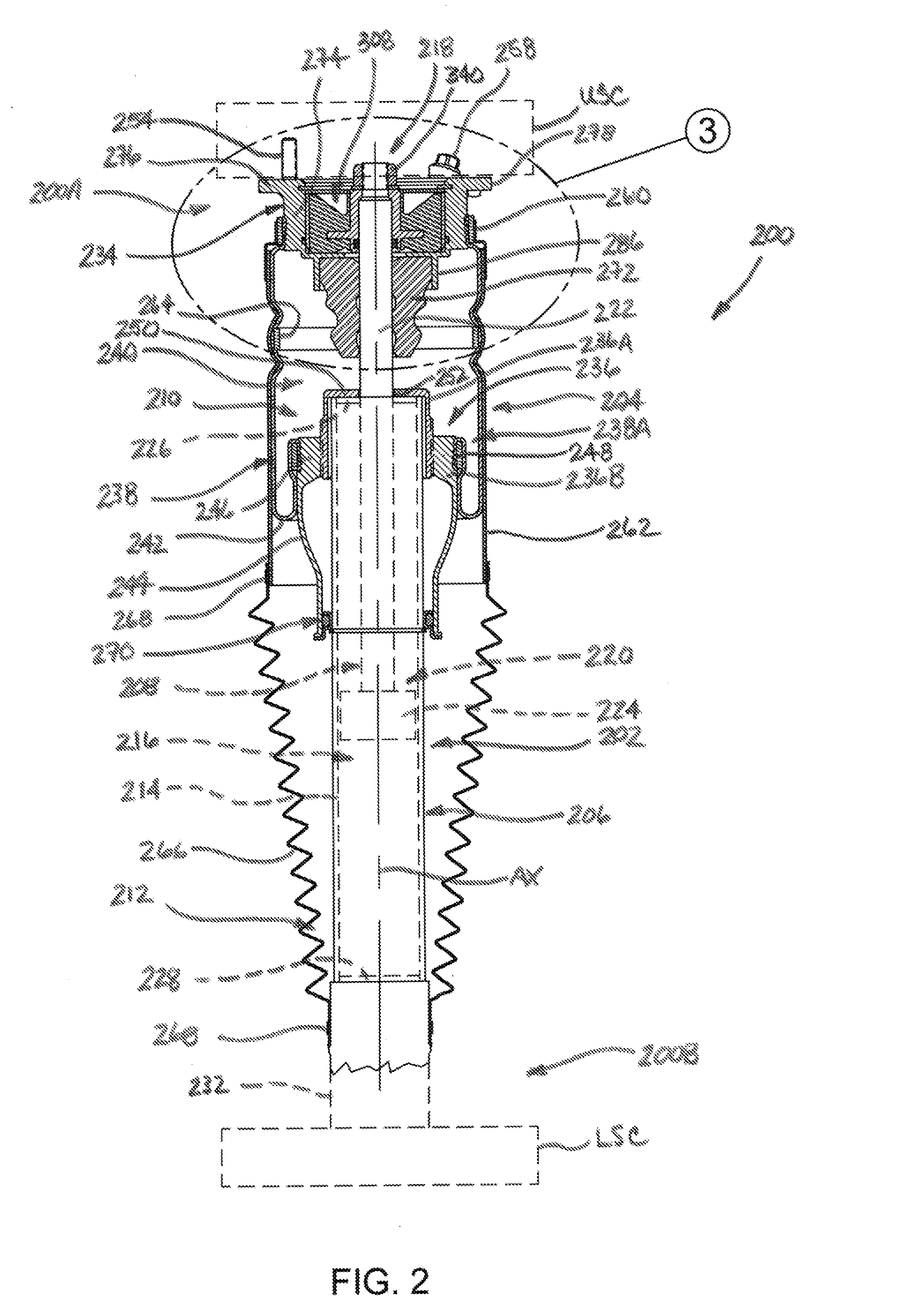 Damper rod bushings as well as gas spring and damper assemblies and methods including same