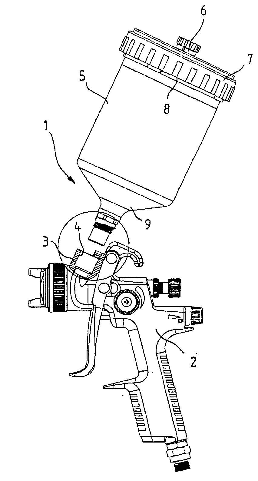 Paint spraying gun