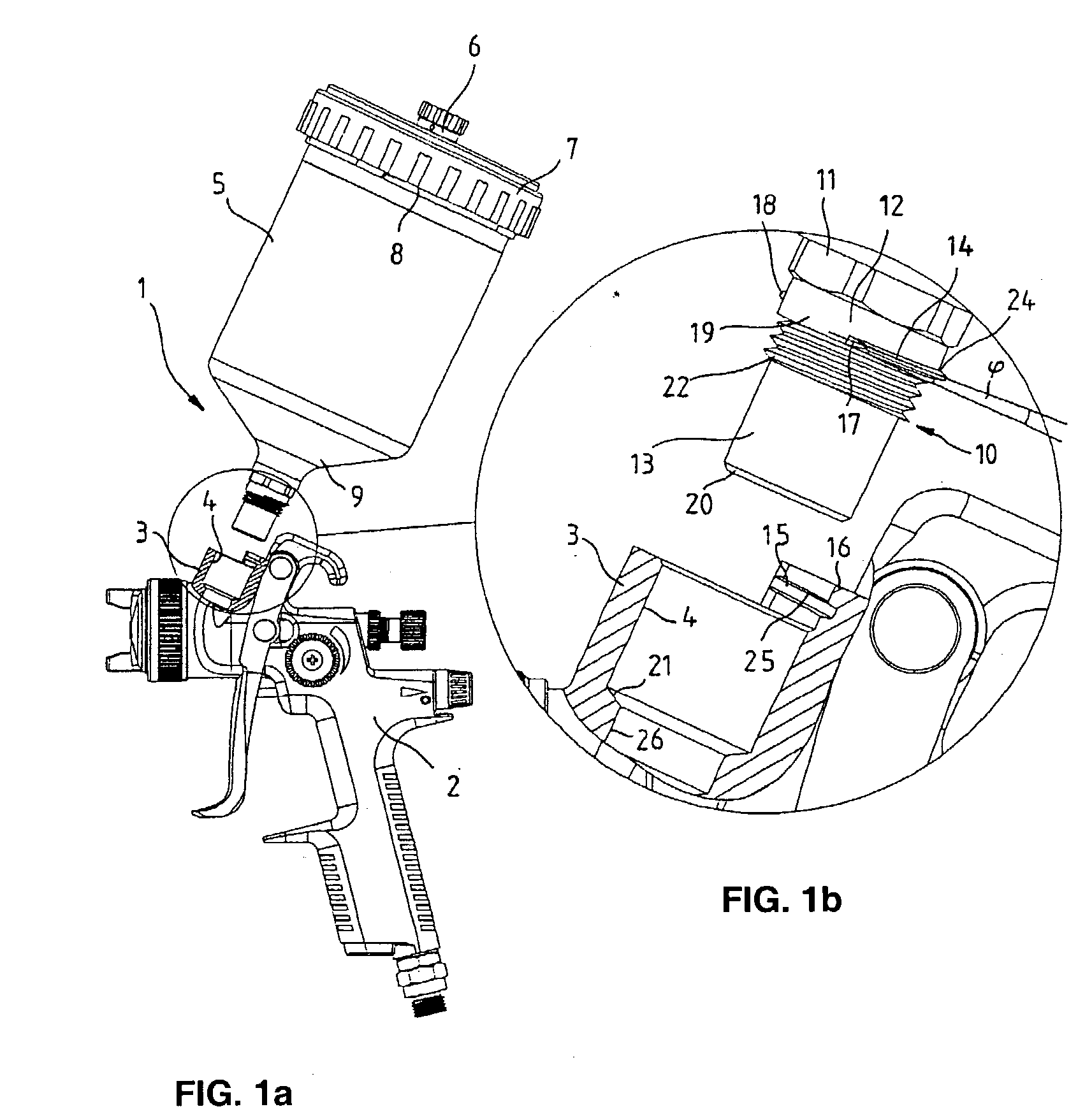 Paint spraying gun